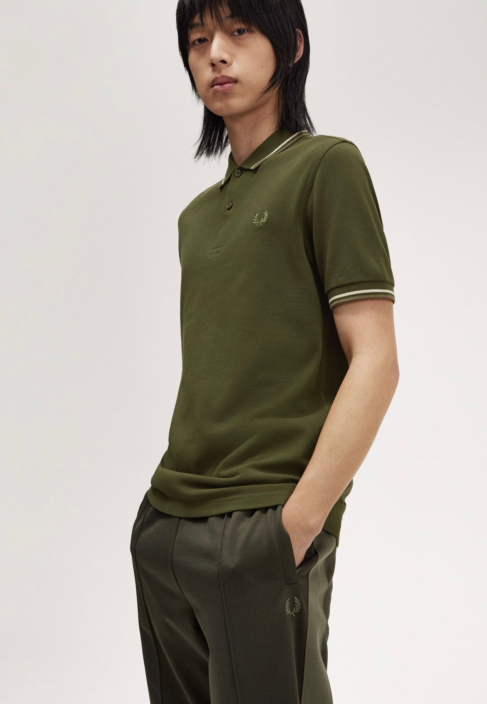 Fred Perry - The Twin Tipped Hntgrn/Loyst/Lwg - Polo | Men-Image