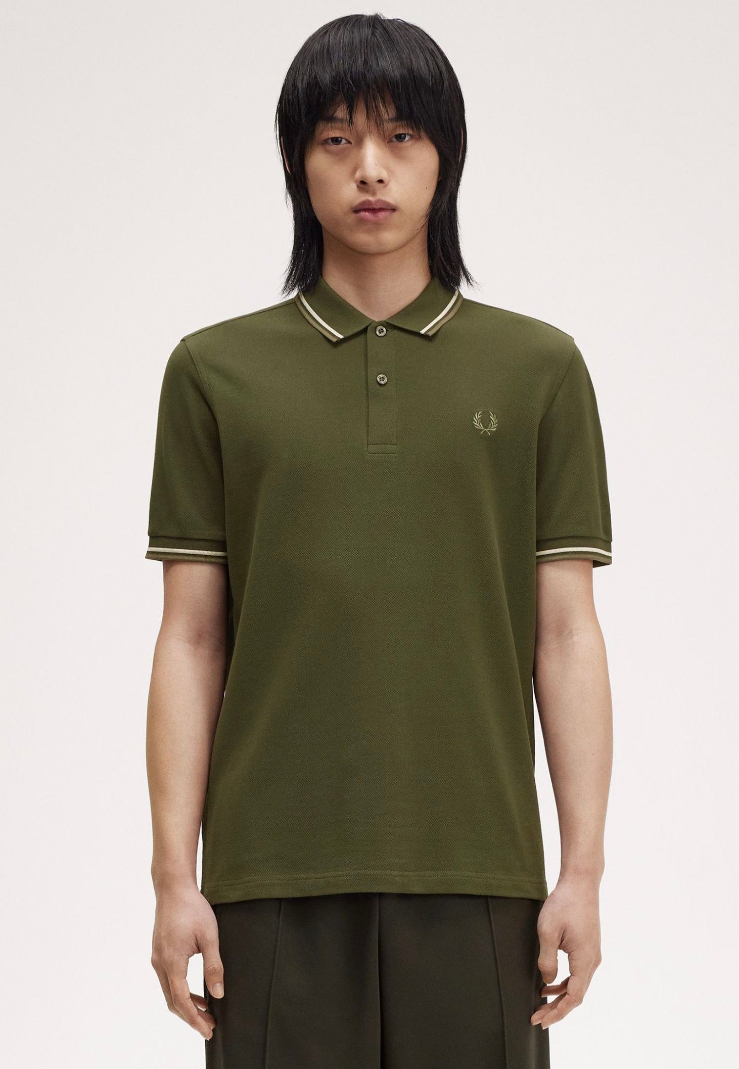 Fred Perry - The Twin Tipped Hntgrn/Loyst/Lwg - Polo | Men-Image