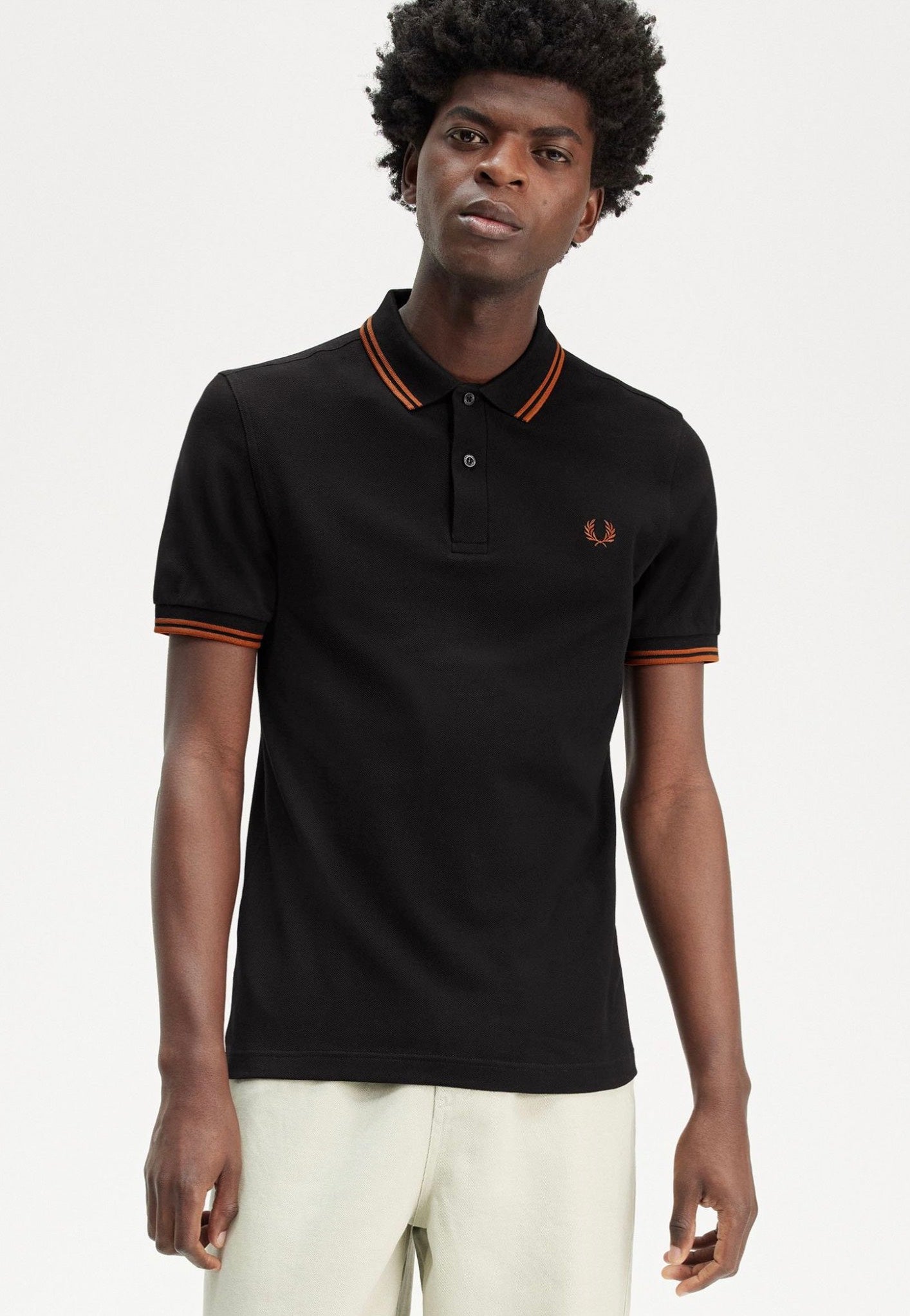 Fred Perry - The Twin Tipped Black/Marmalade - Polo | Men-Image