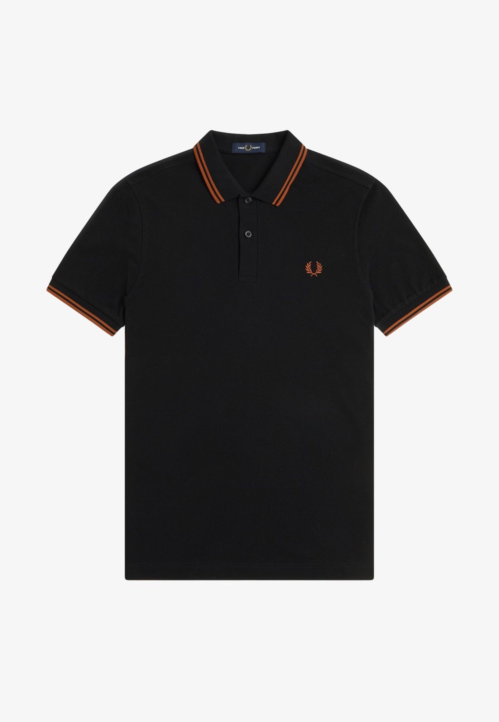 Fred Perry - The Twin Tipped Black/Marmalade - Polo | Men-Image