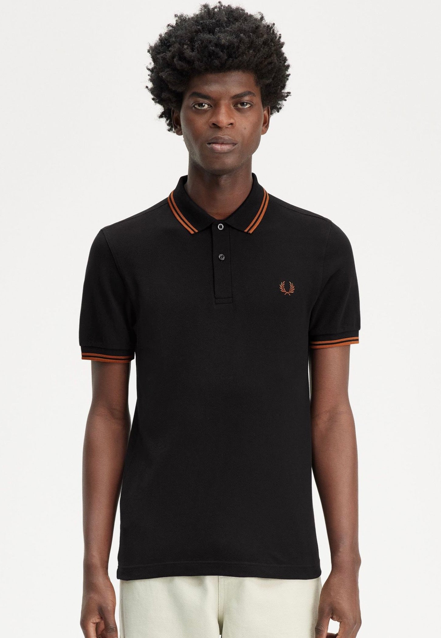 Fred Perry - The Twin Tipped Black/Marmalade - Polo | Men-Image