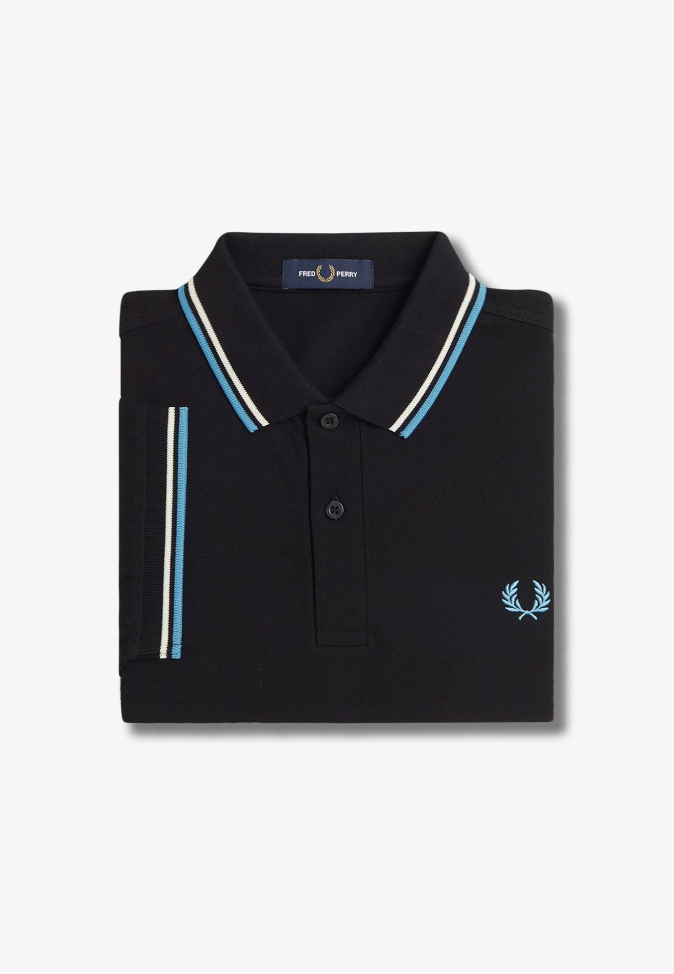 Fred Perry - The Twin Tipped Blk/Ecru/Softblu - Polo | Men-Image