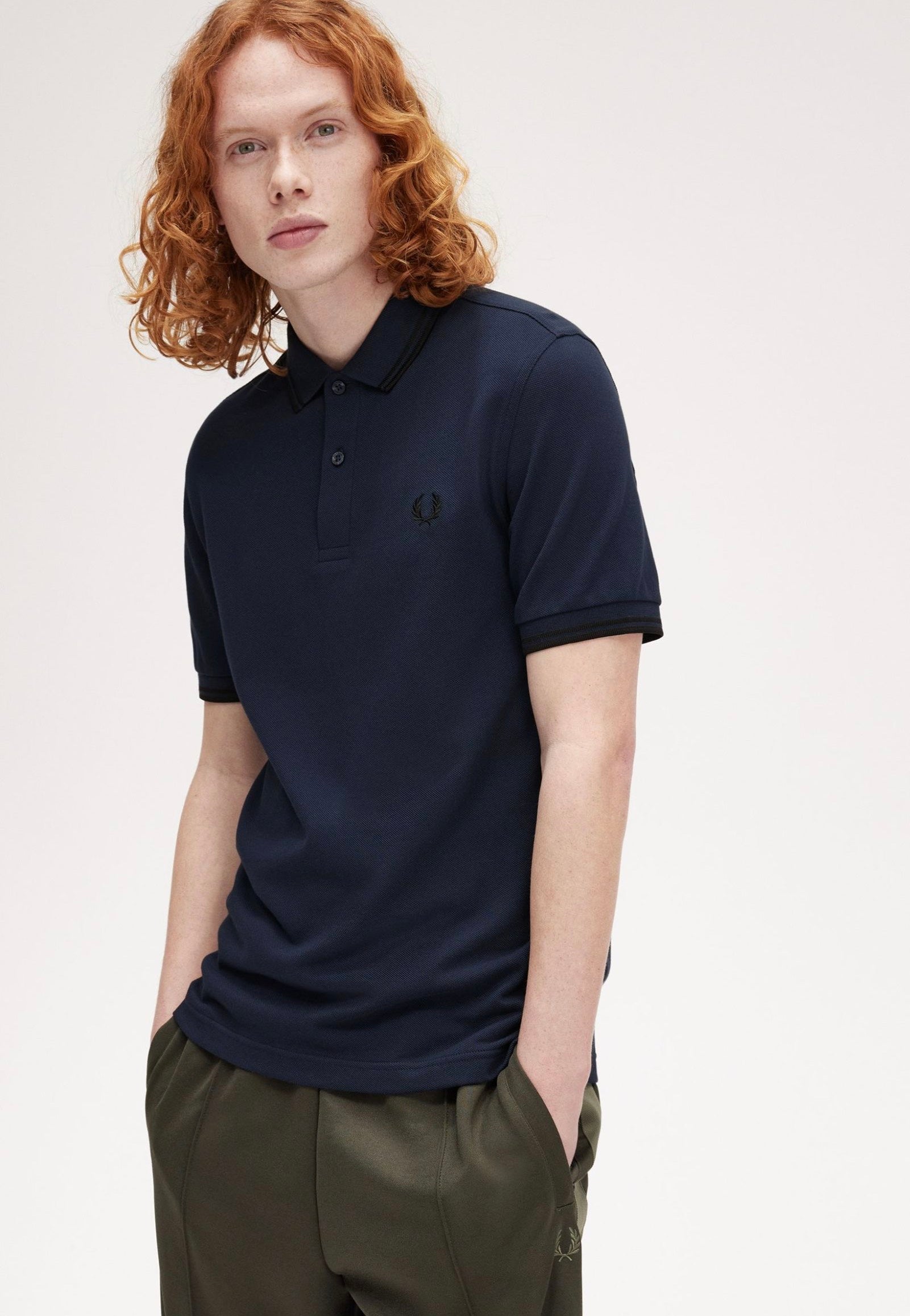 Fred Perry - The Twin Tipped Dkcarbon/Black - Polo | Men-Image