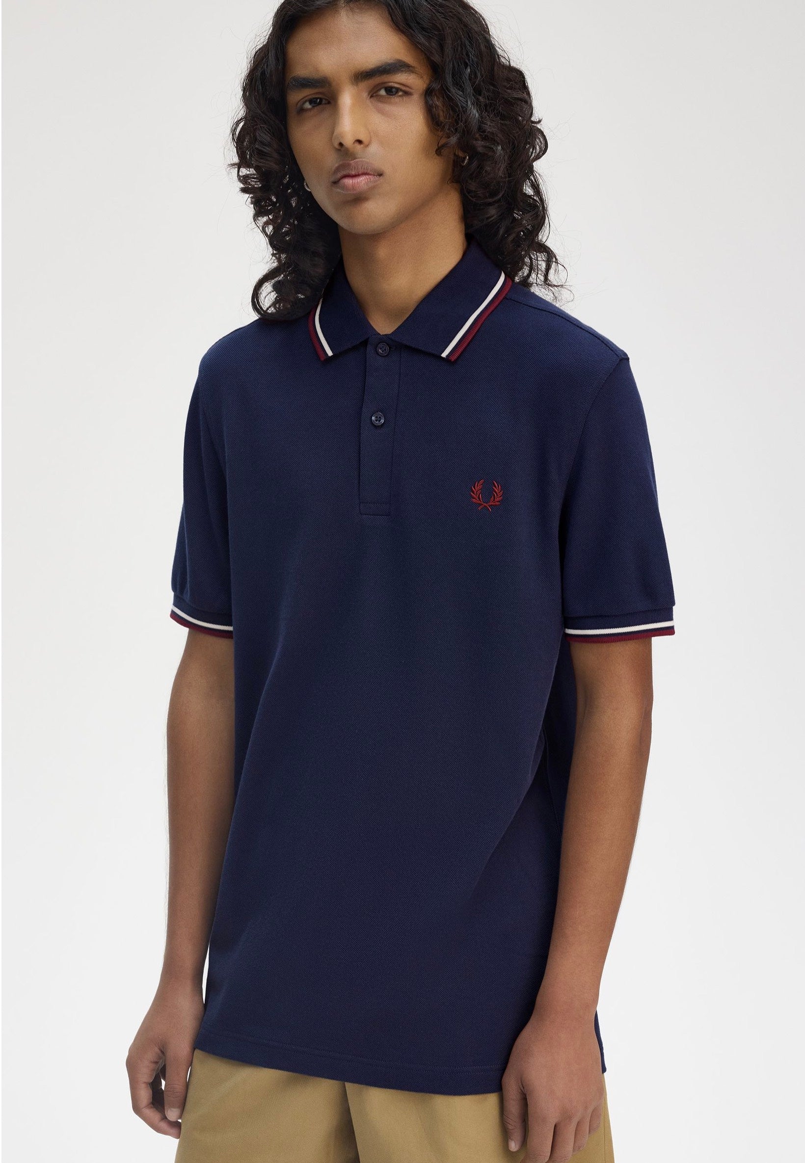 Fred Perry - Twin Tipped Tennis Blue/Ecru/Oxblood - Polo | Men-Image