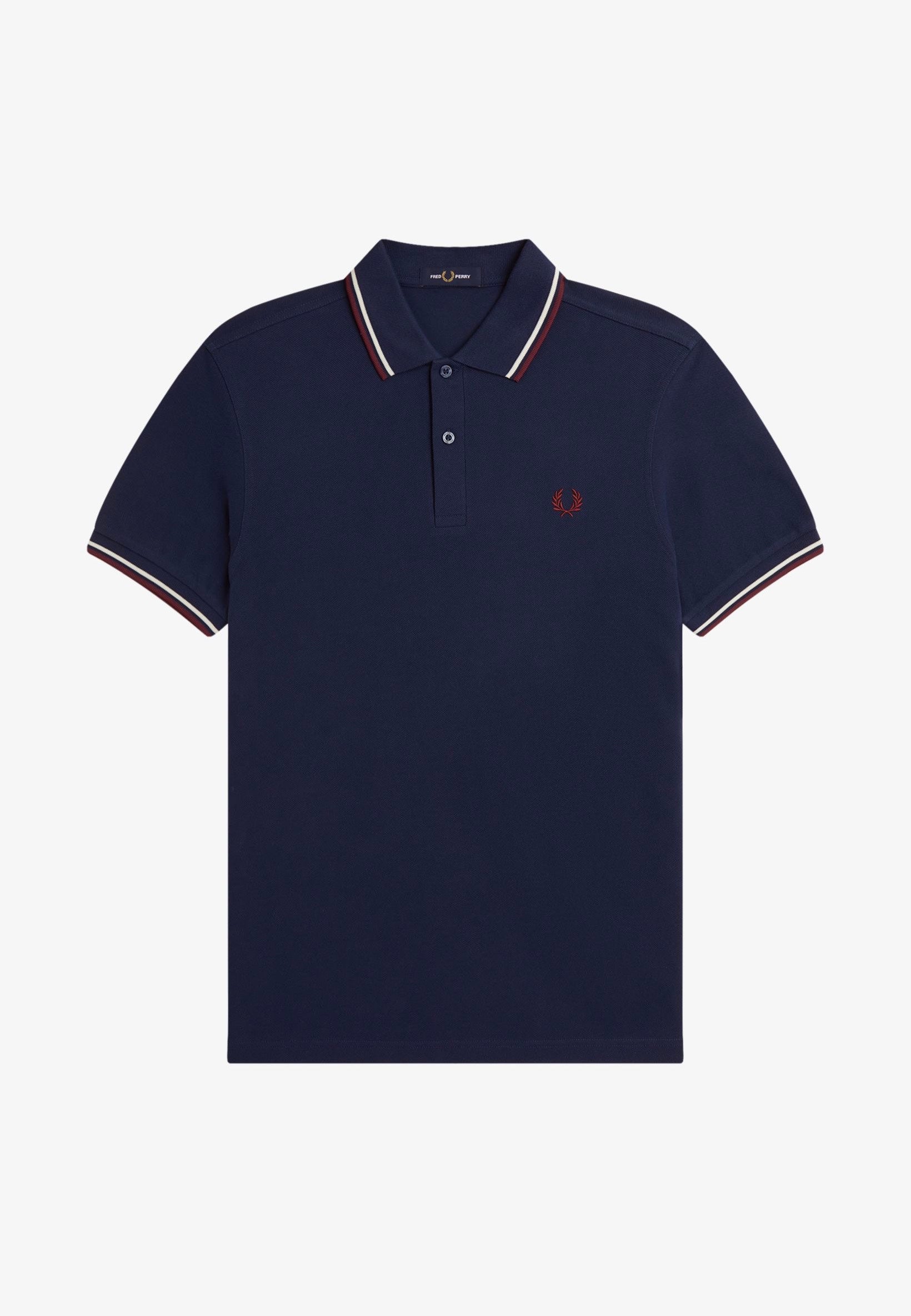 Fred Perry - Twin Tipped Tennis Blue/Ecru/Oxblood - Polo | Men-Image