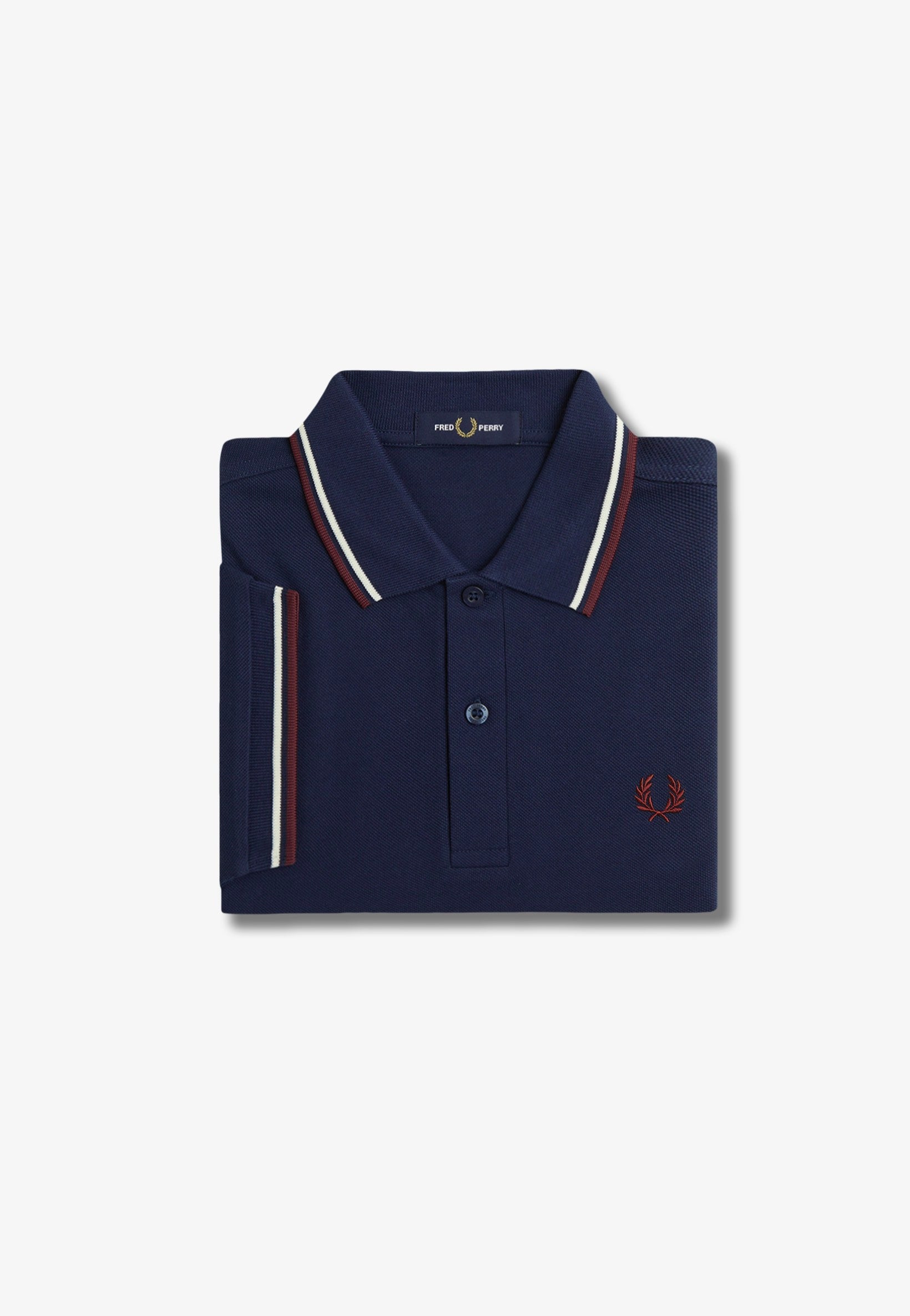 Fred Perry - Twin Tipped Tennis Blue/Ecru/Oxblood - Polo | Men-Image