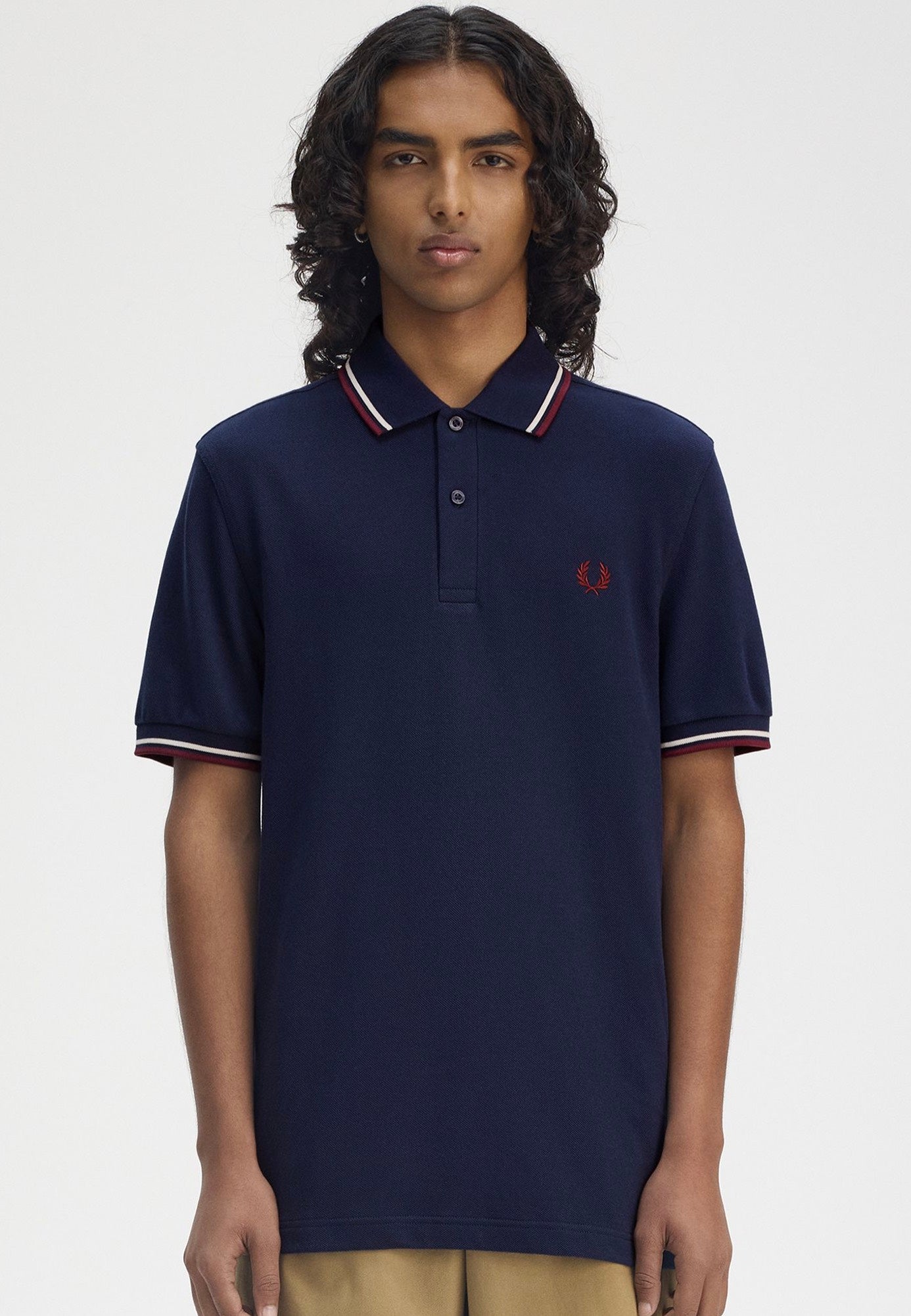 Fred Perry - Twin Tipped Tennis Blue/Ecru/Oxblood - Polo | Men-Image