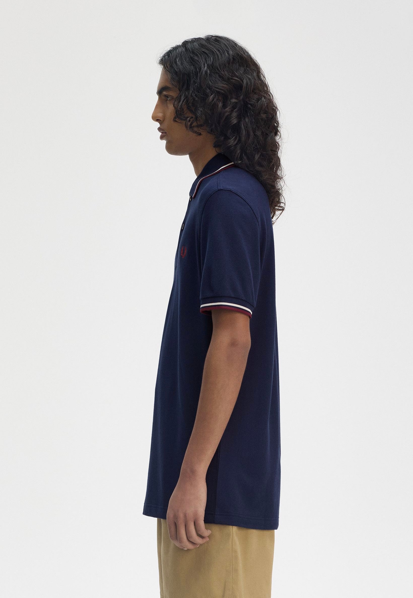 Fred Perry - Twin Tipped Tennis Blue/Ecru/Oxblood - Polo | Men-Image