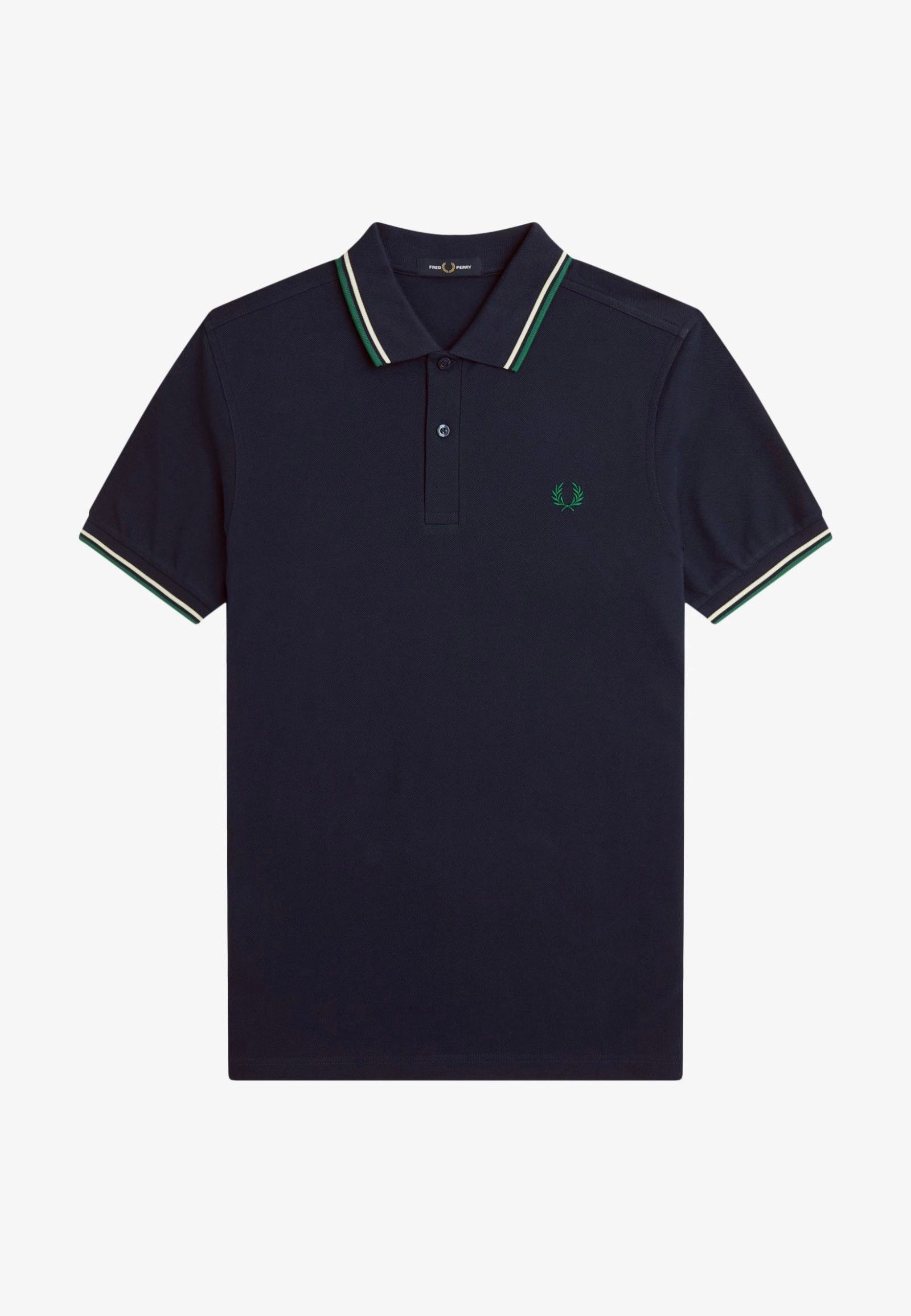 Fred Perry - Twin Tipped Dark Carbon/Light Ecru/Label Green - Polo | Men-Image