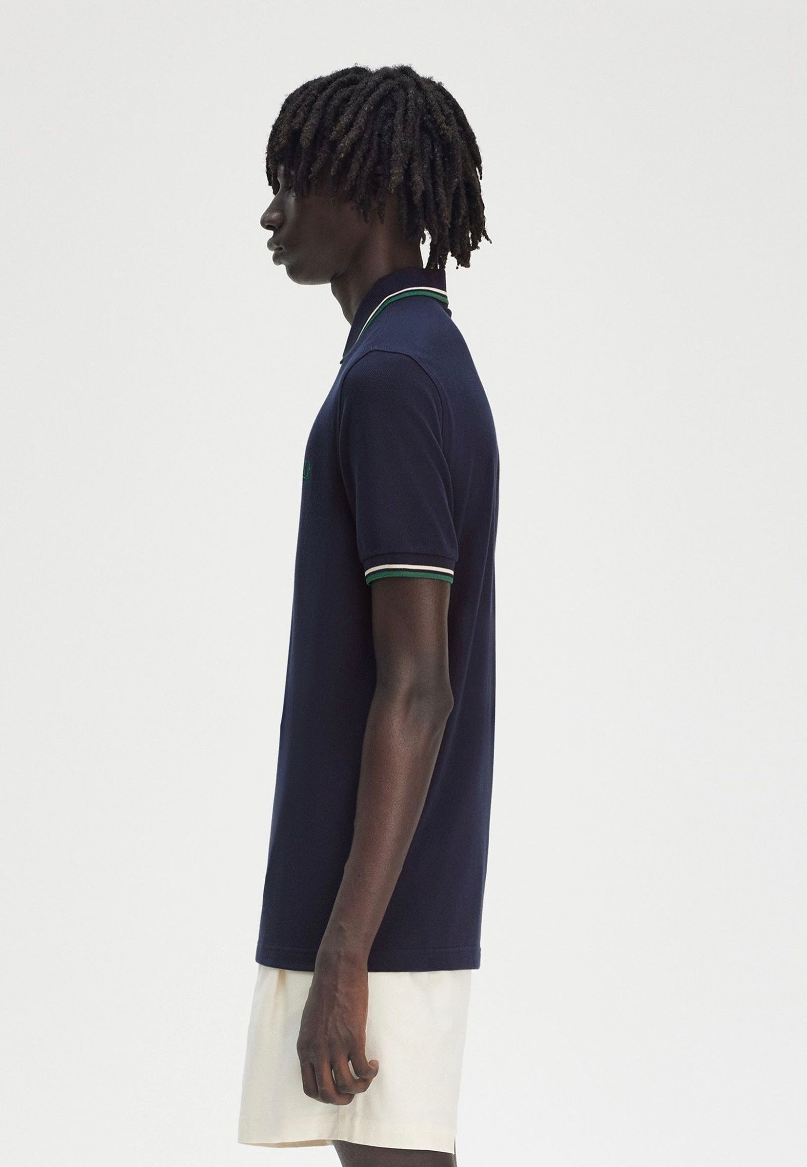 Fred Perry - Twin Tipped Dark Carbon/Light Ecru/Label Green - Polo | Men-Image