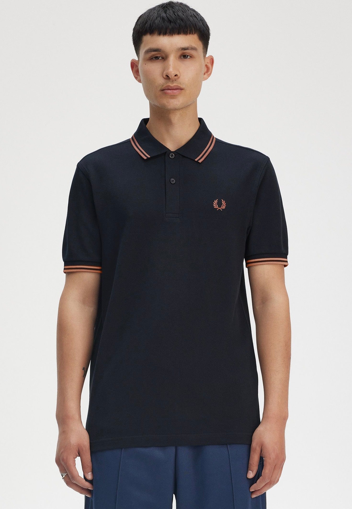 Fred Perry - Twin Tipped Navy/Cinnamon - Polo | Men-Image