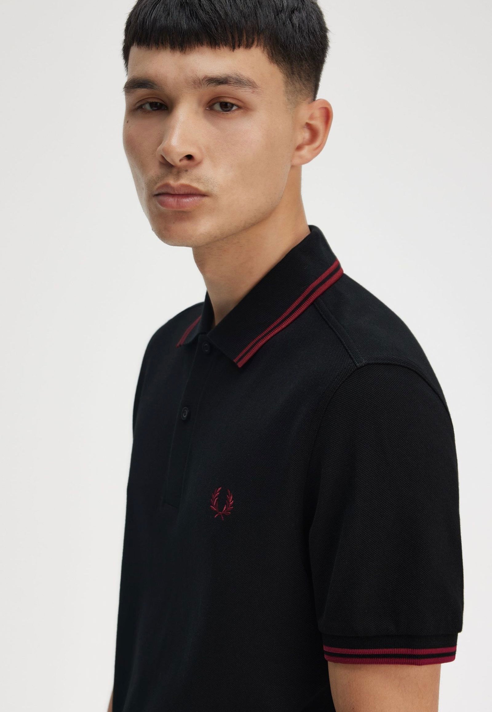 Fred Perry - Twin Tipped Black/Burnt Red - Polo | Men-Image