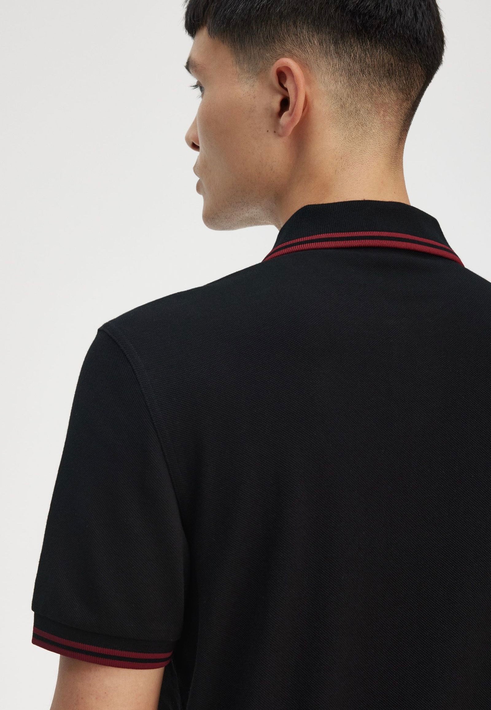 Fred Perry - Twin Tipped Black/Burnt Red - Polo | Men-Image