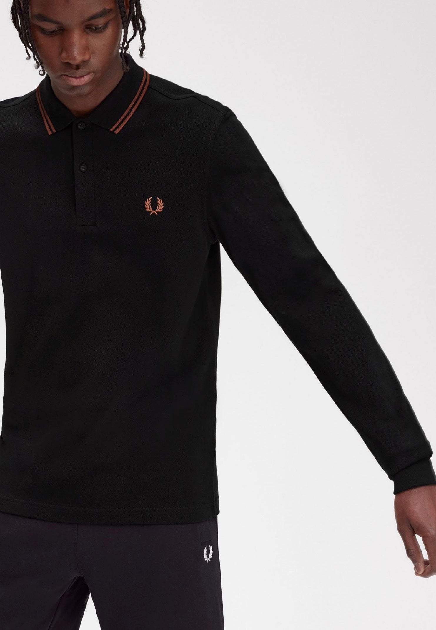 Fred Perry - Twin Tipped Black/Whisky Brown - Longsleeve | Men-Image