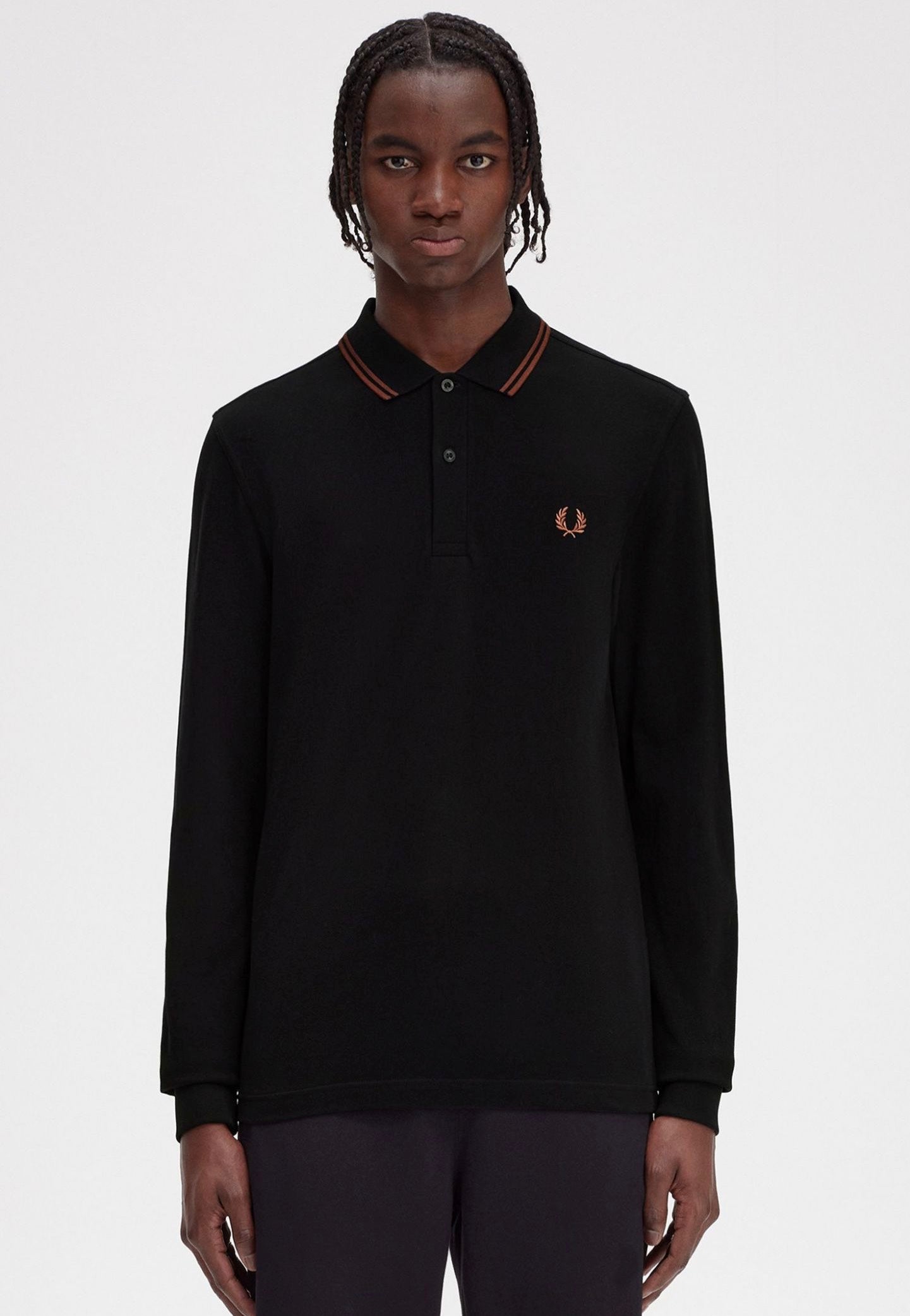 Fred Perry - Twin Tipped Black/Whisky Brown - Longsleeve | Men-Image