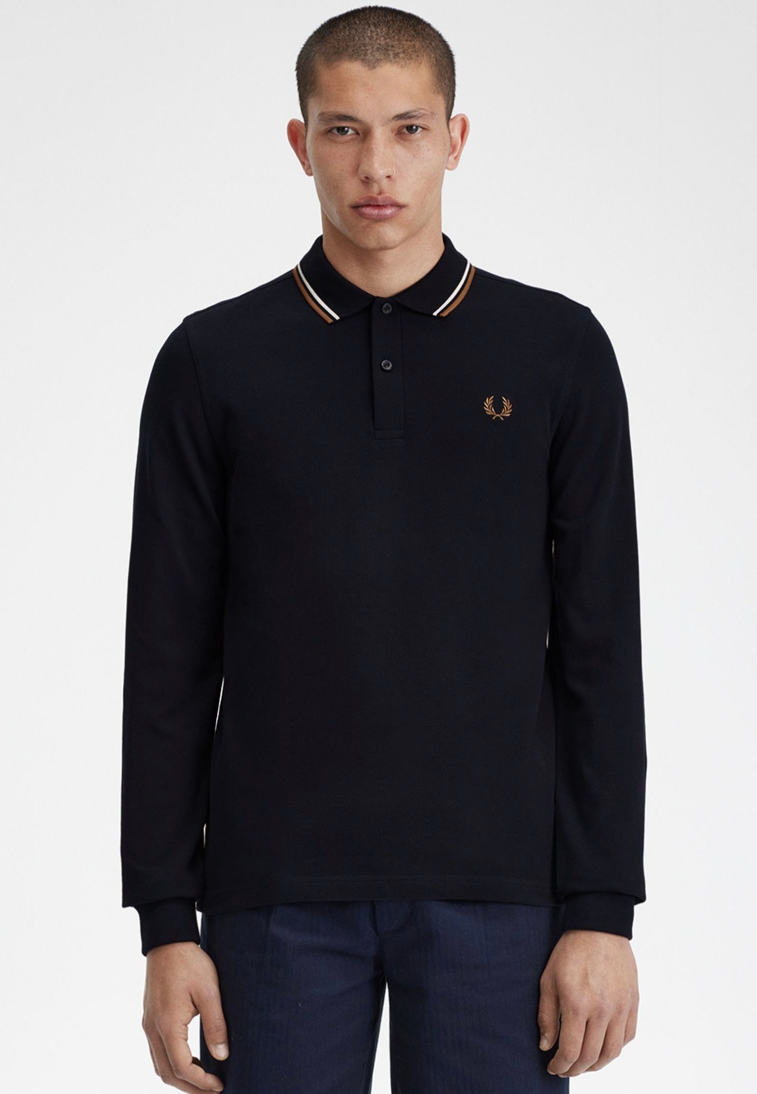 Fred Perry - Twin Tipped Navy/Snowh/Shsto - Longsleeve | Men-Image