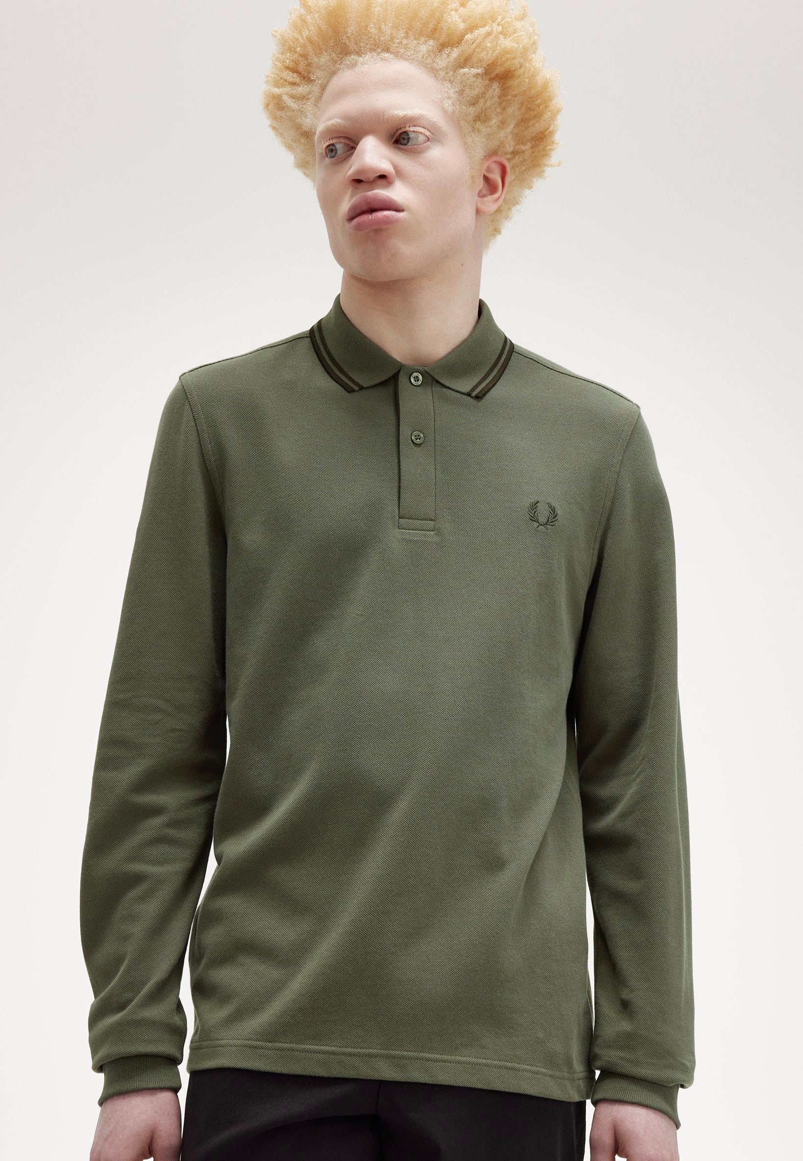 Fred Perry - Twin Tipped Laurel Wreath Green/Night Green/Night Green - Longsleeve | Men-Image