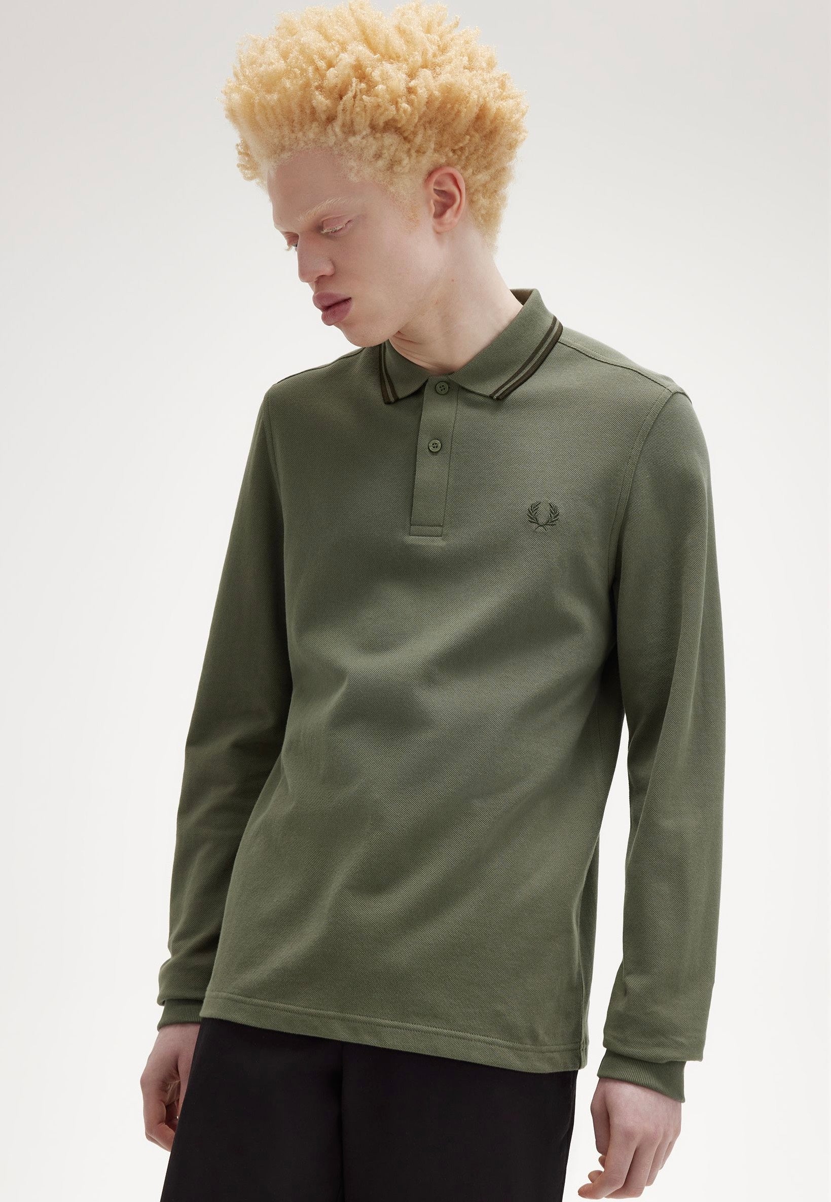 Fred Perry - Twin Tipped Laurel Wreath Green/Night Green/Night Green - Longsleeve | Men-Image