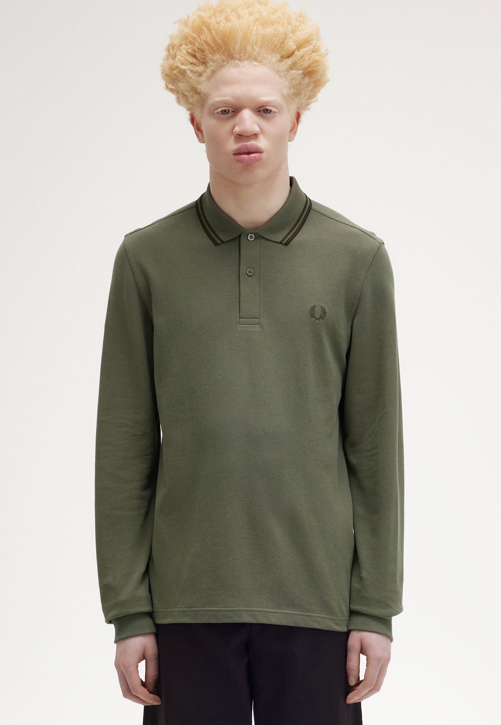 Fred Perry - Twin Tipped Laurel Wreath Green/Night Green/Night Green - Longsleeve | Men-Image