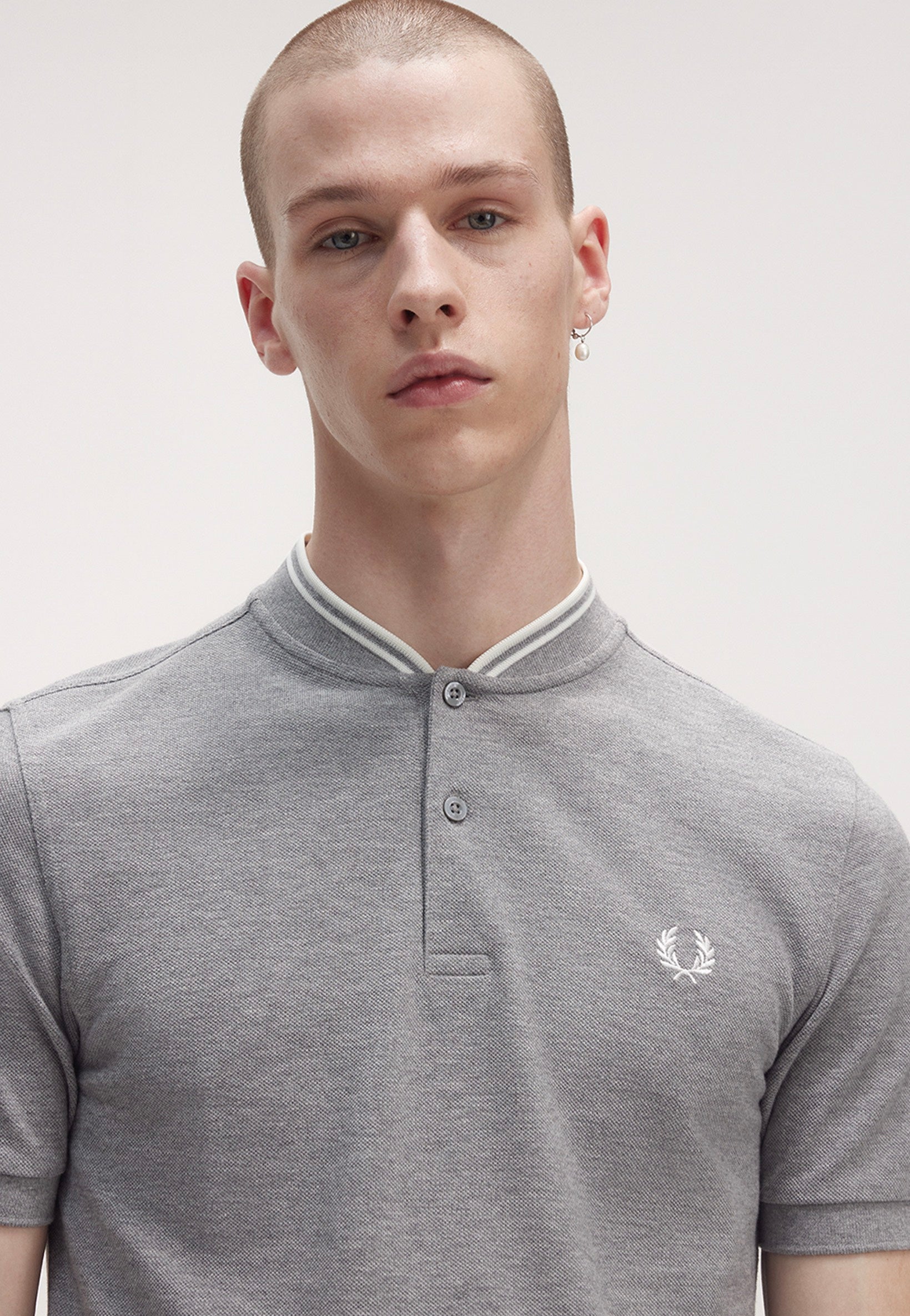 Fred Perry - Bomber Collar Steel Marl - Polo | Men-Image