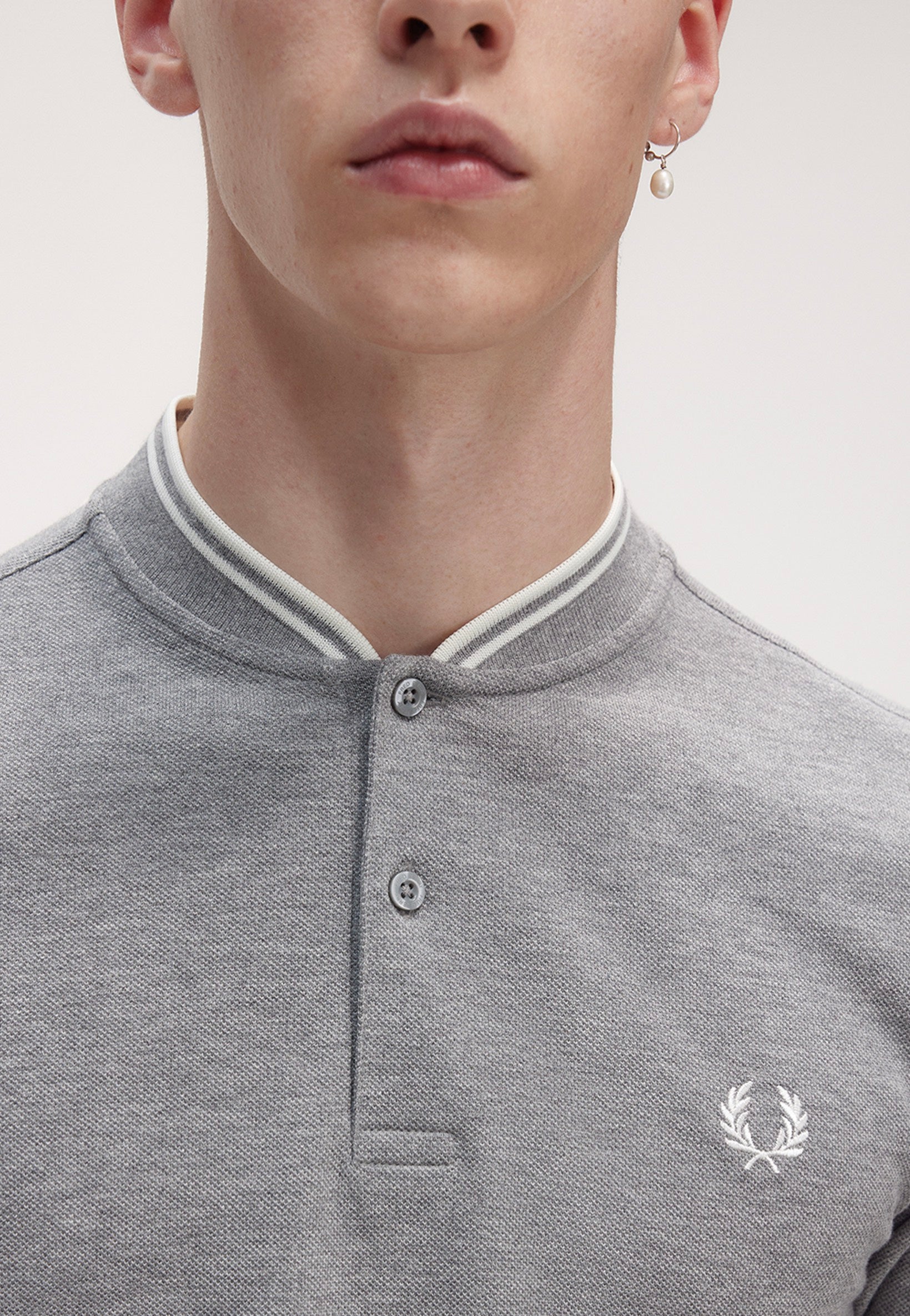 Fred Perry - Bomber Collar Steel Marl - Polo | Men-Image