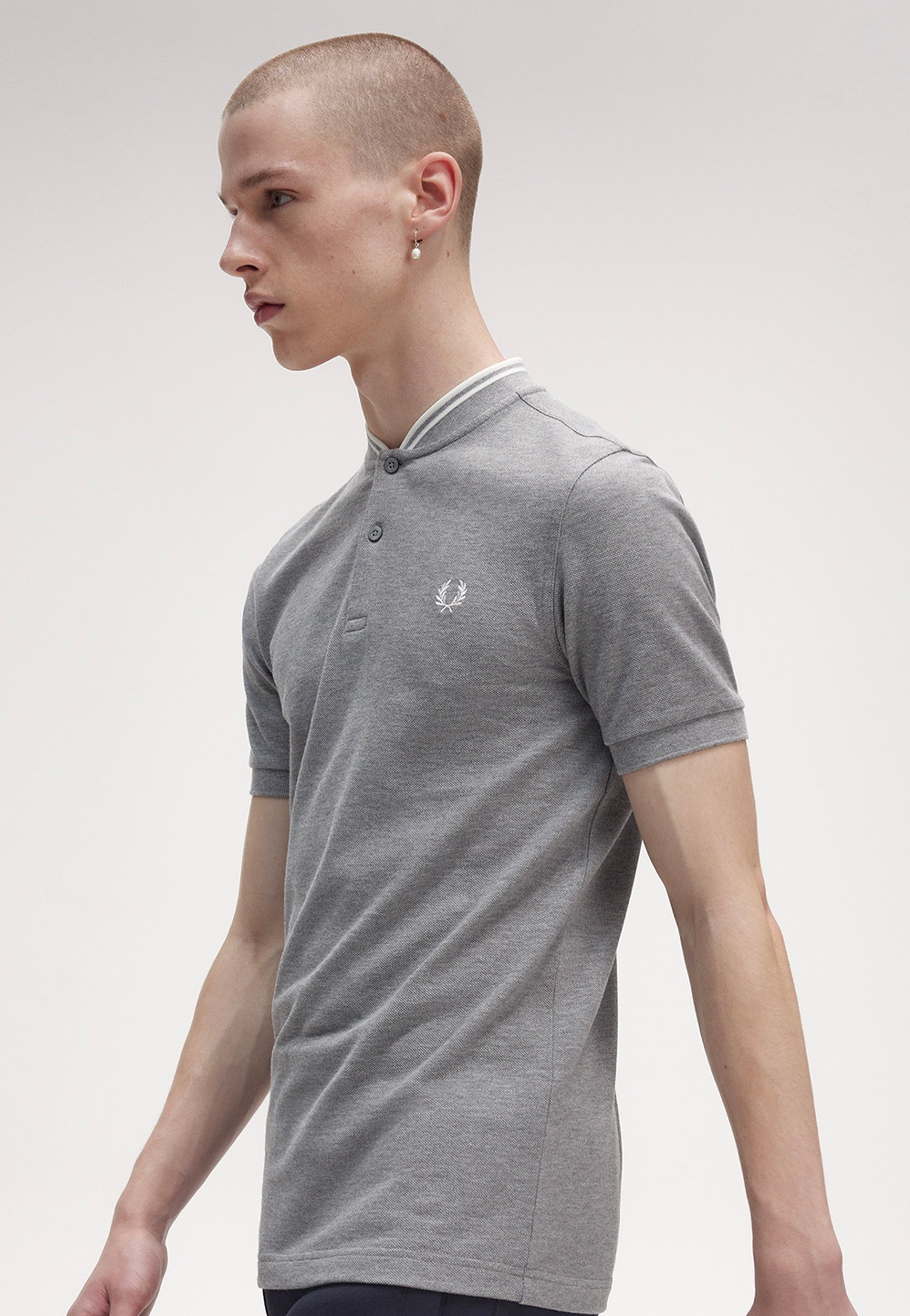 Fred Perry - Bomber Collar Steel Marl - Polo | Men-Image