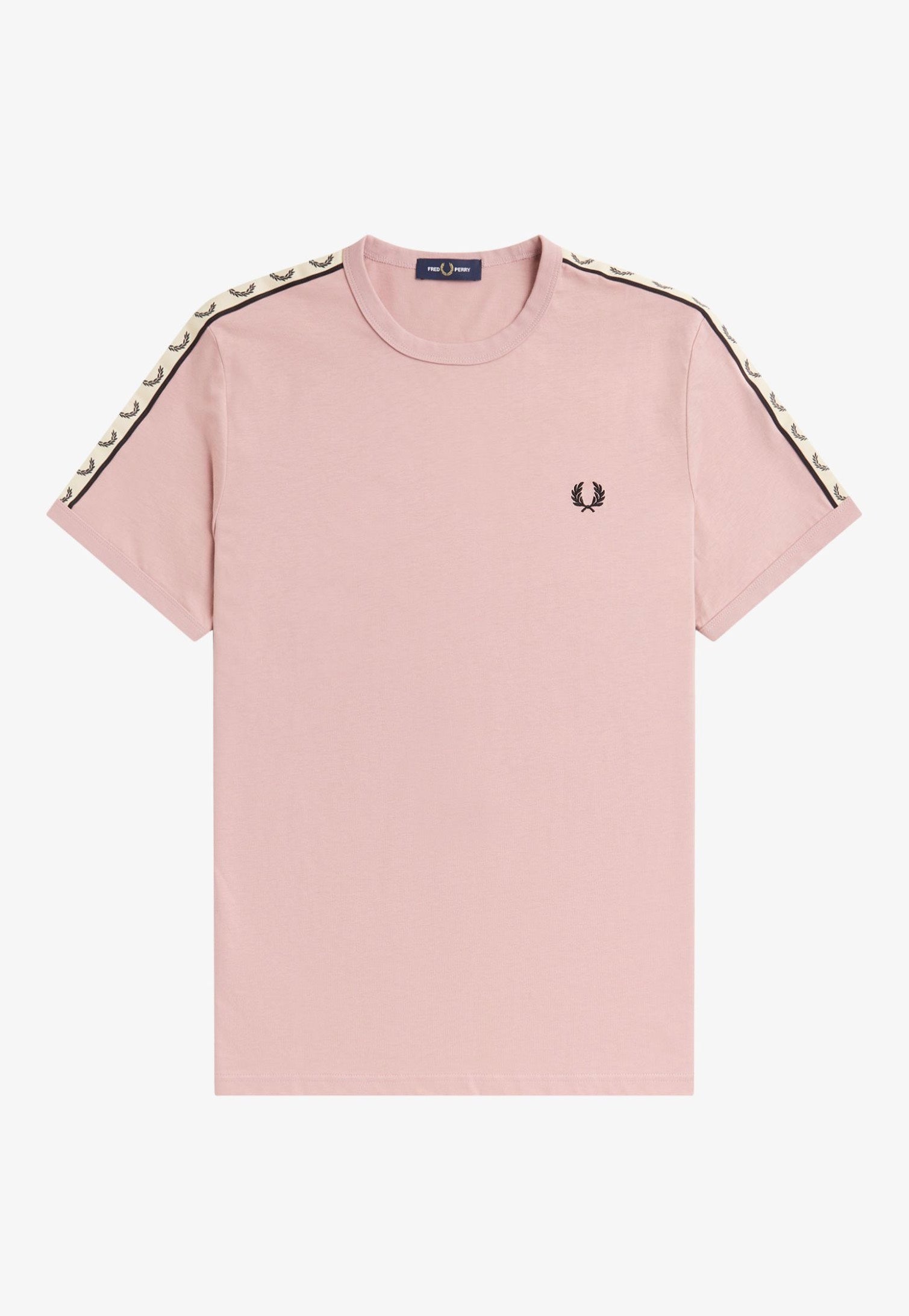 Fred Perry - Contrast Tape Ringer Dusty Rose Pink/Black - T-Shirt | Men-Image