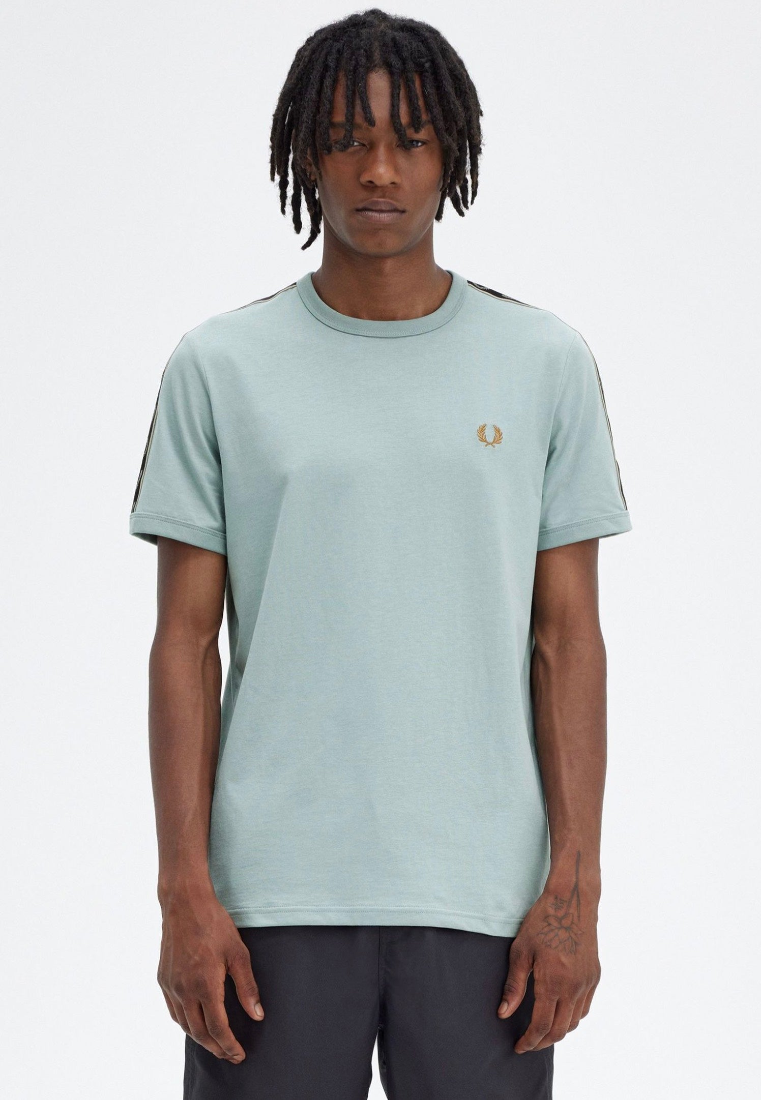 Fred Perry - Contrast Tape Ringer Silver Blue/Warm Grey - T-Shirt | Men-Image