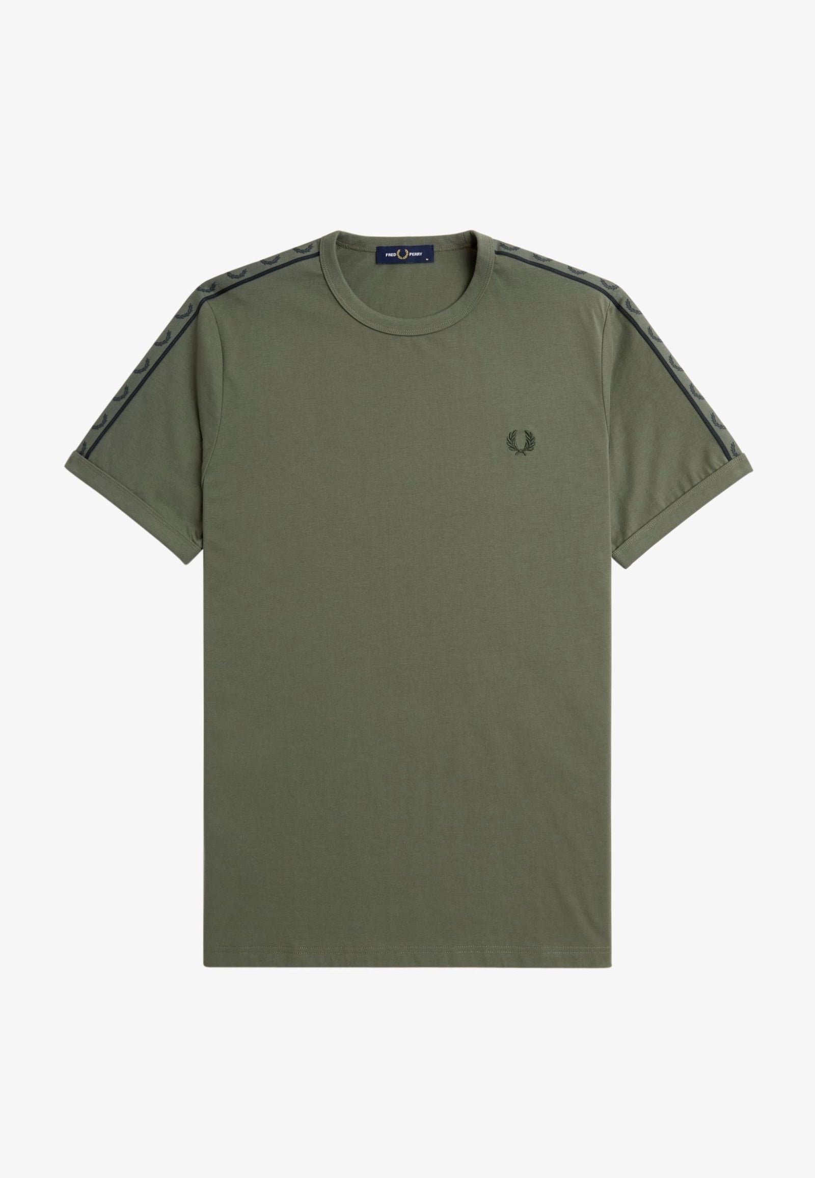 Fred Perry - Contrast Tape Ringer Laurel Wreath Green/Night Green - T-Shirt | Men-Image