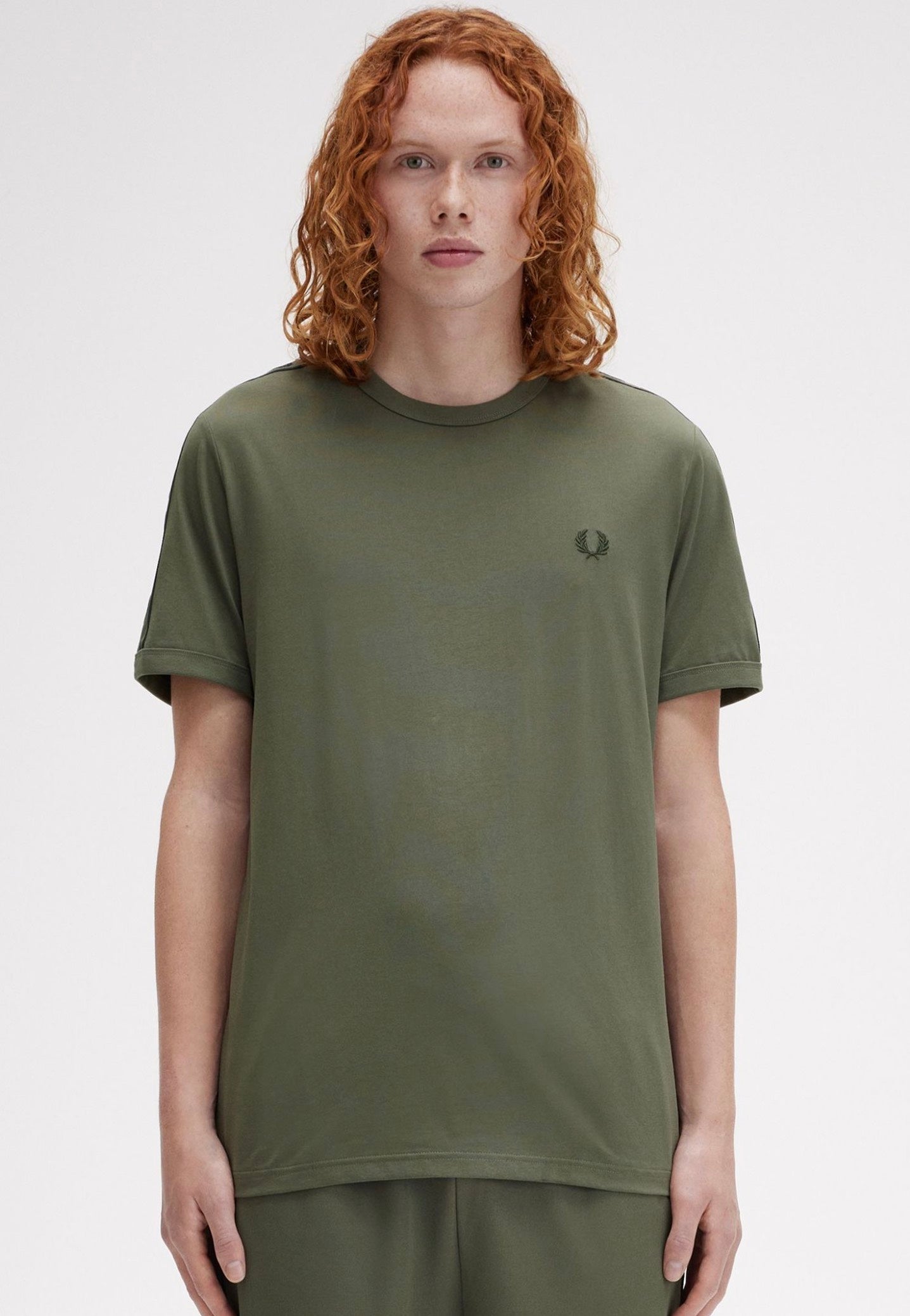 Fred Perry - Contrast Tape Ringer Laurel Wreath Green/Night Green - T-Shirt | Men-Image