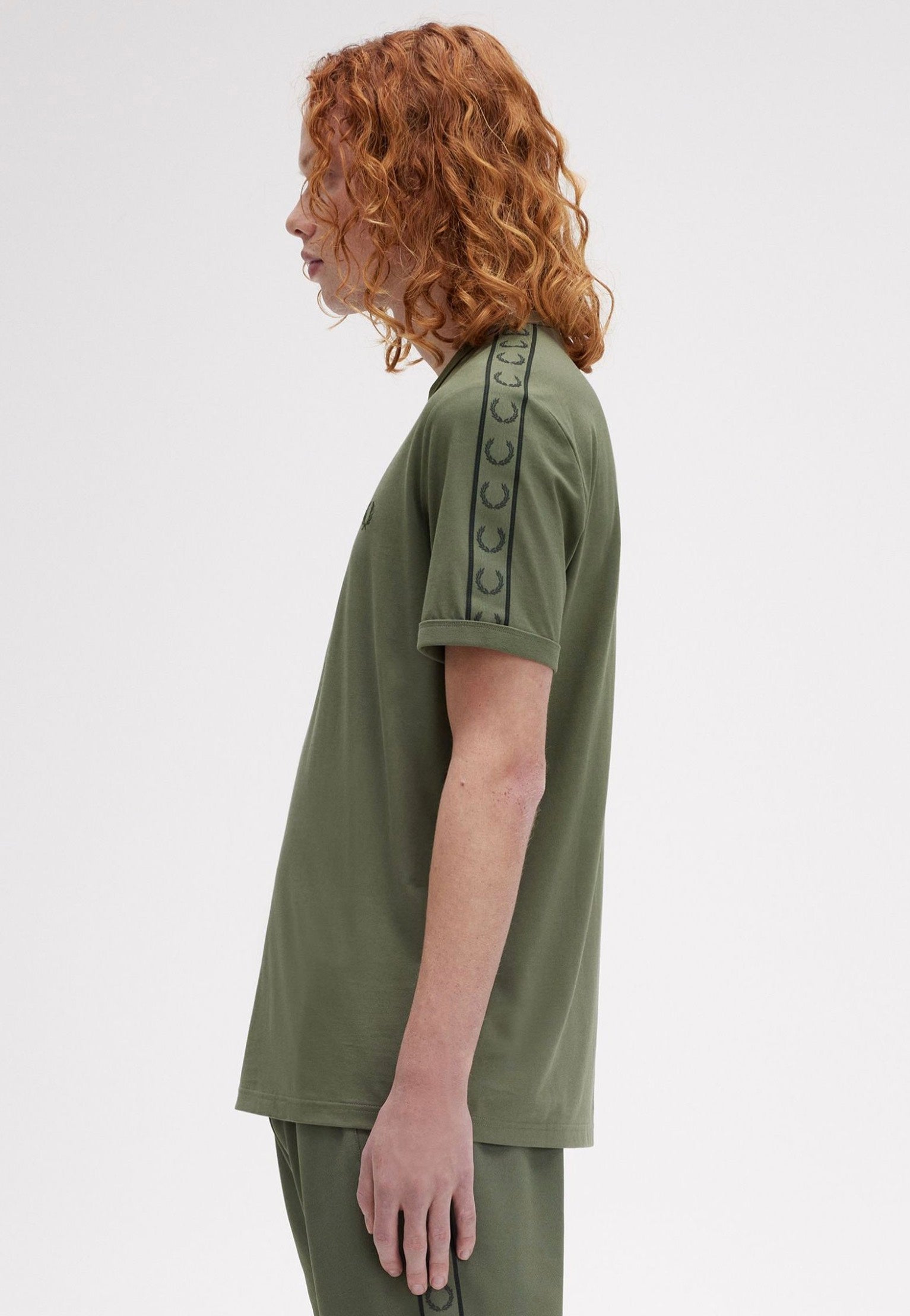 Fred Perry - Contrast Tape Ringer Laurel Wreath Green/Night Green - T-Shirt | Men-Image