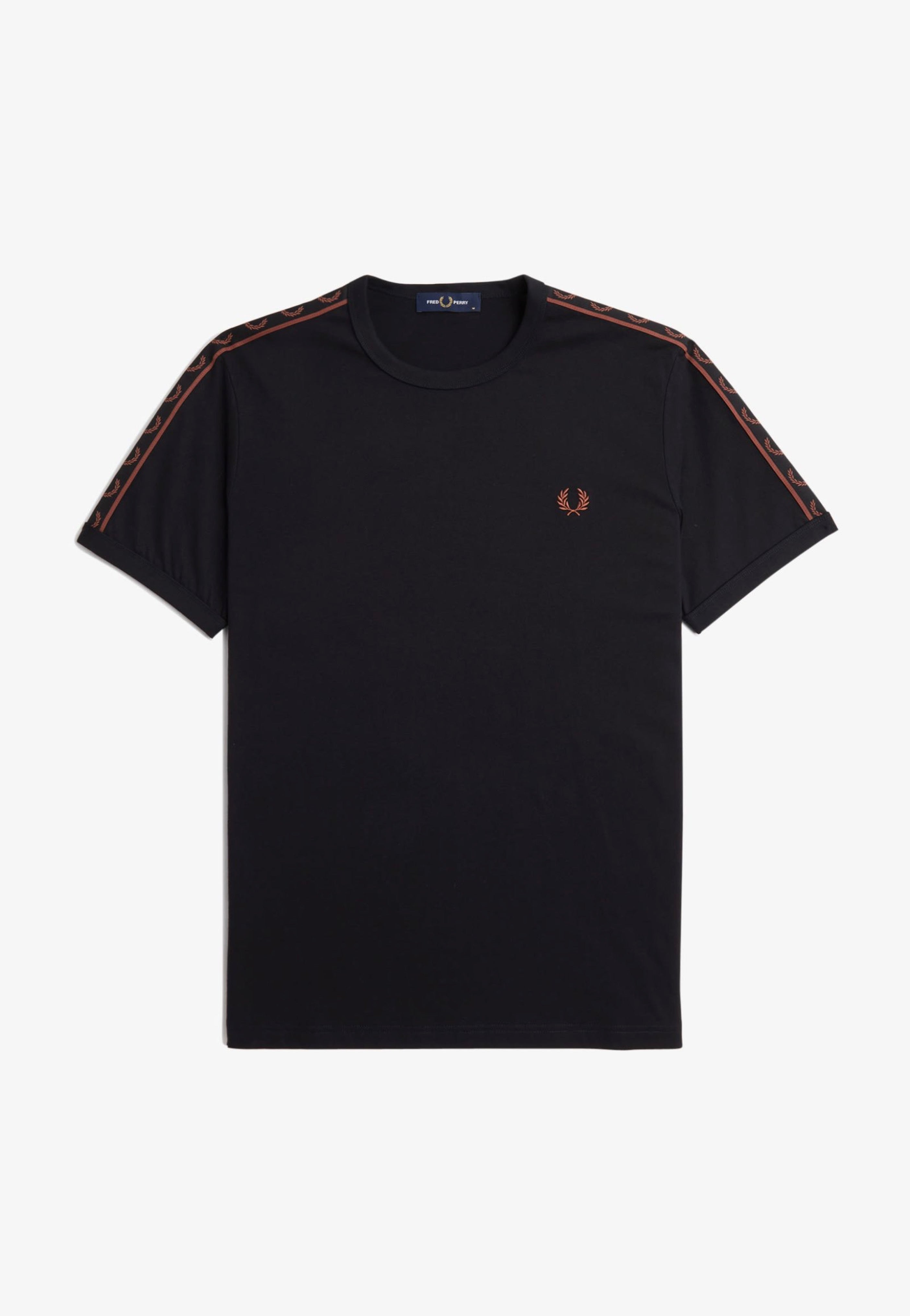 Fred Perry - Contrast Tape Ringer Black/Whisky Brown - T-Shirt | Men-Image