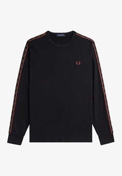 Fred Perry - Taped Black/Whisky Brown - Longsleeve | Men-Image