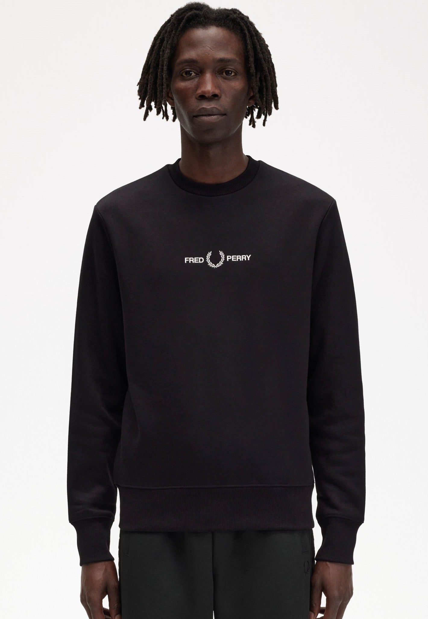 Fred Perry - Embroidered Black - Sweater | Men-Image