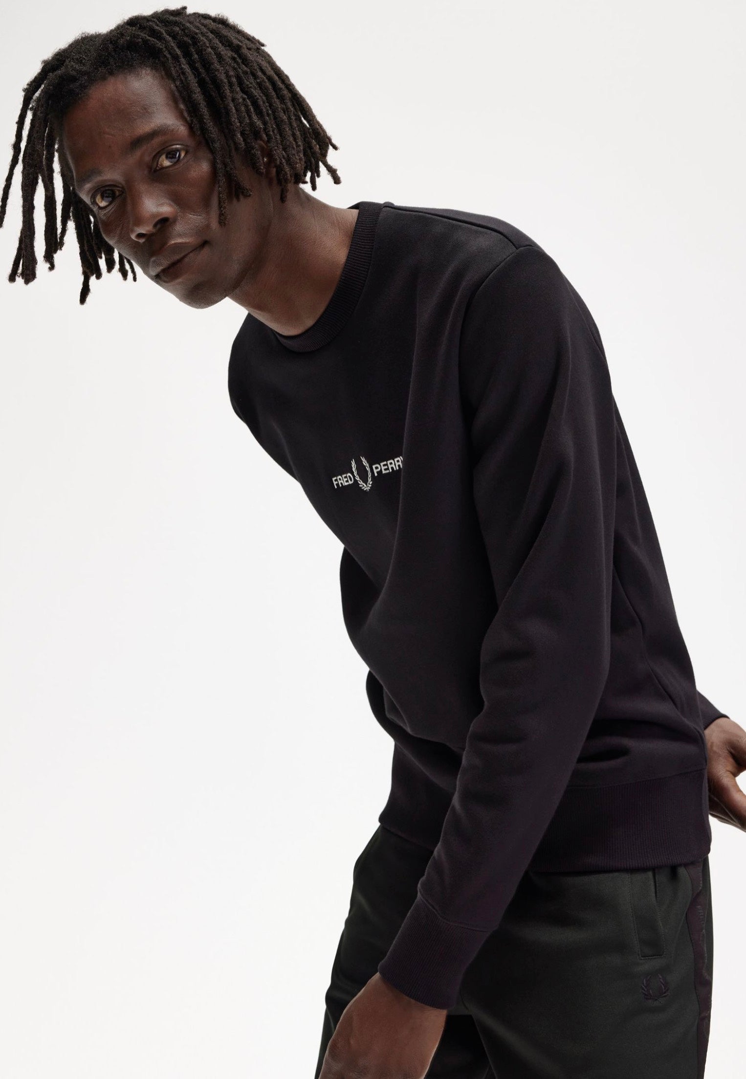 Fred Perry - Embroidered Black - Sweater | Men-Image