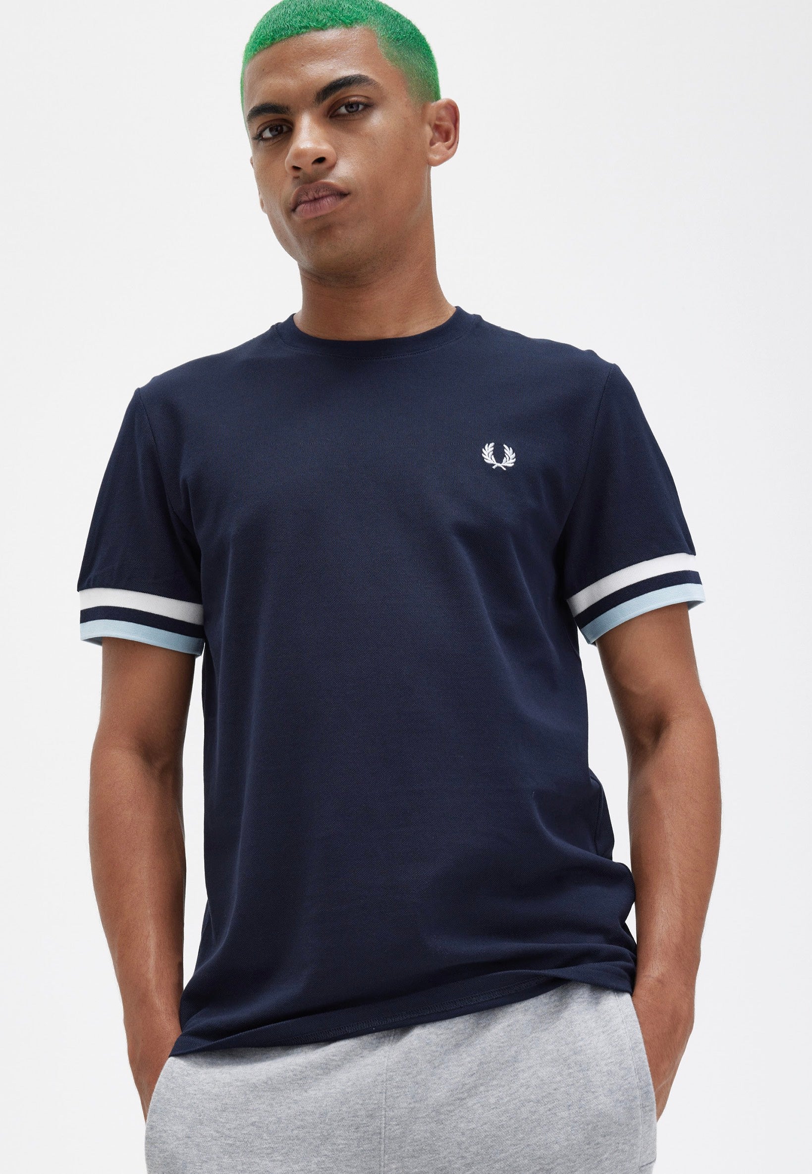 Fred Perry - Bold Tipped Pique Navy - T-Shirt | Men-Image