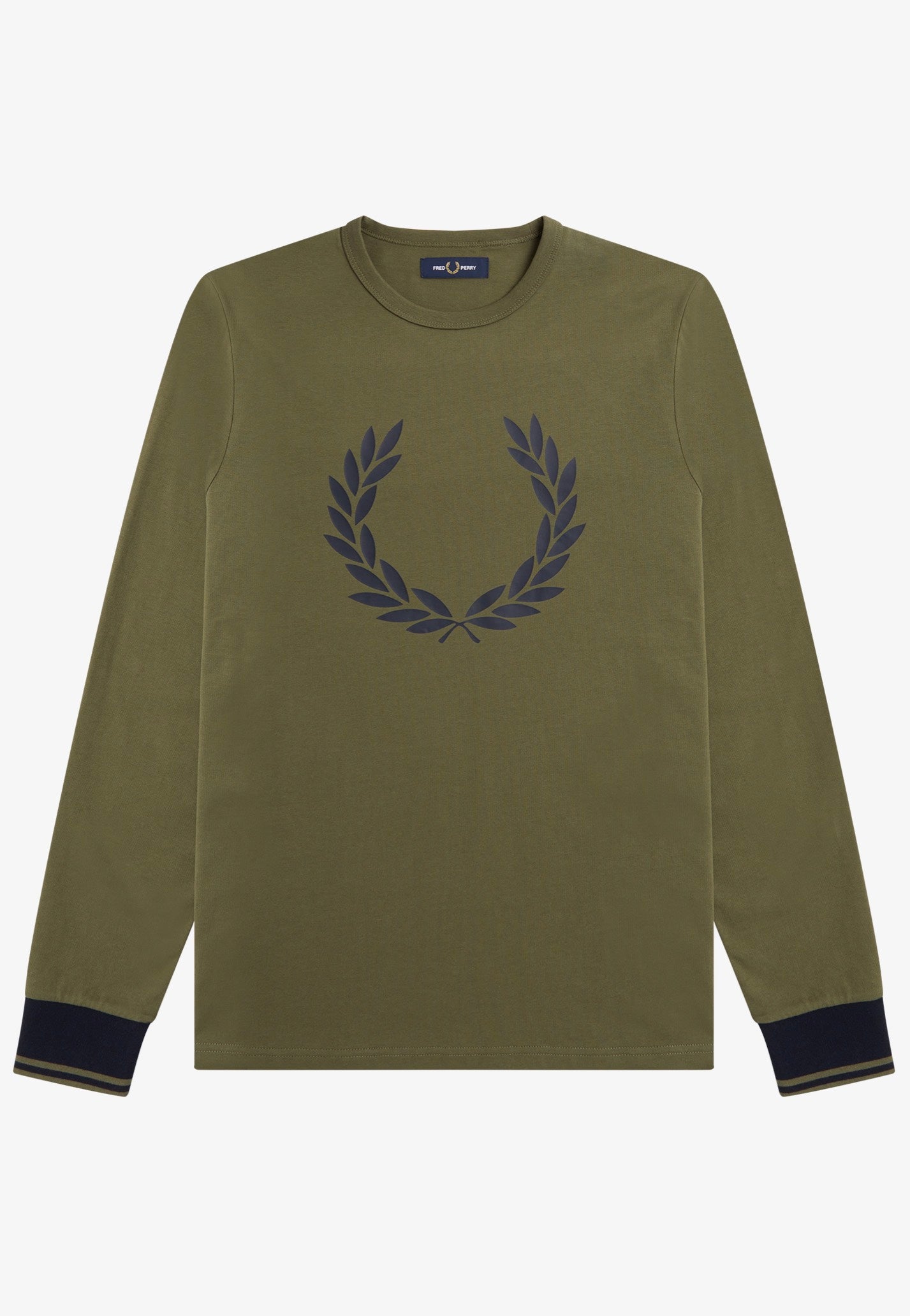 Fred Perry - Contrast Cuff Laurel Uniform Green - Longsleeve | Men-Image