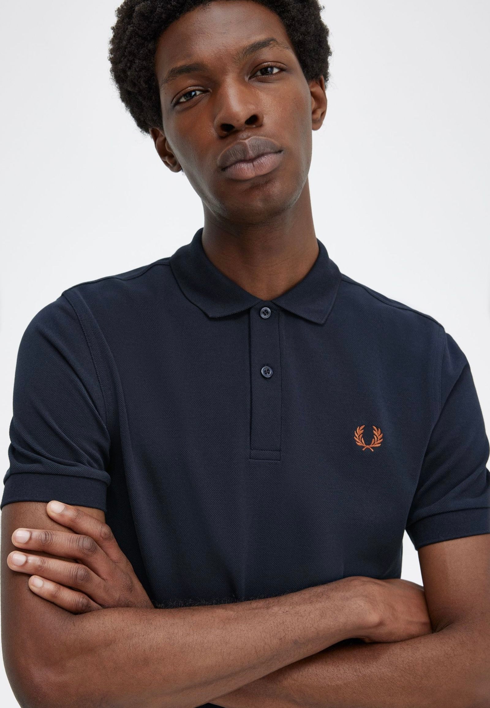 Fred Perry - Plain Navy/Nut Flake - Polo | Men-Image