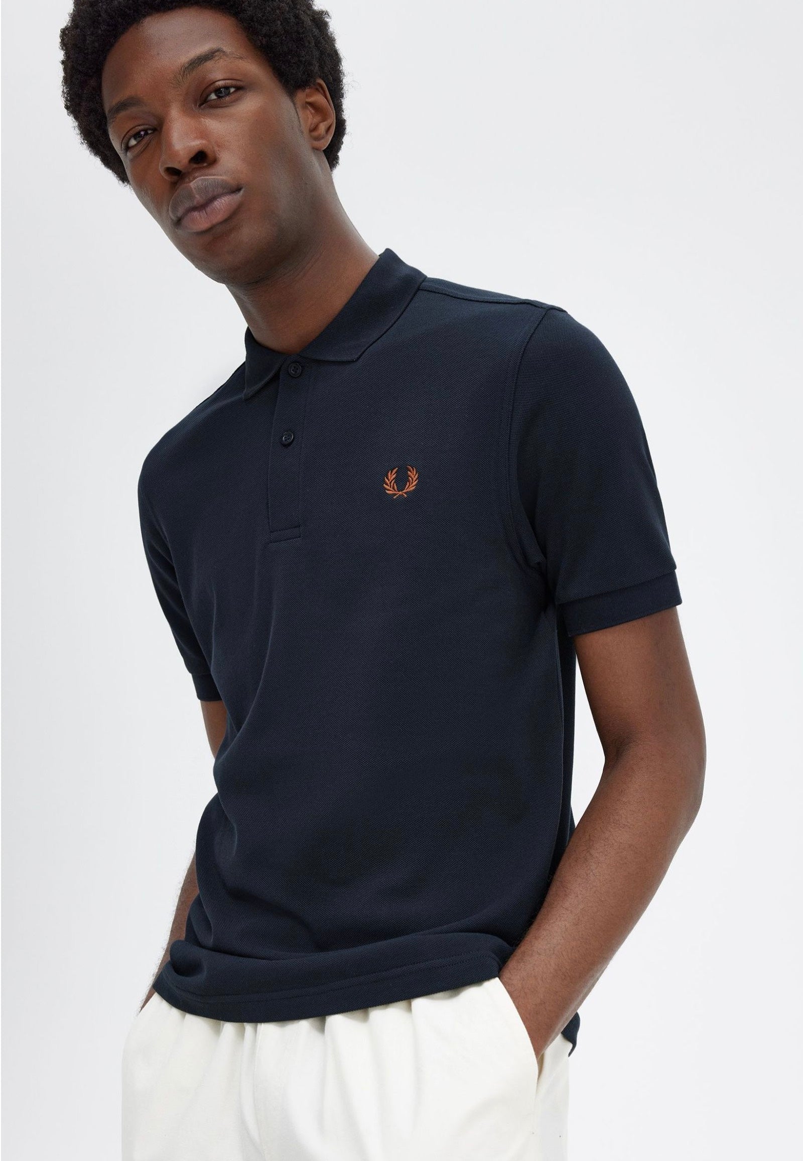 Fred Perry - Plain Navy/Nut Flake - Polo | Men-Image