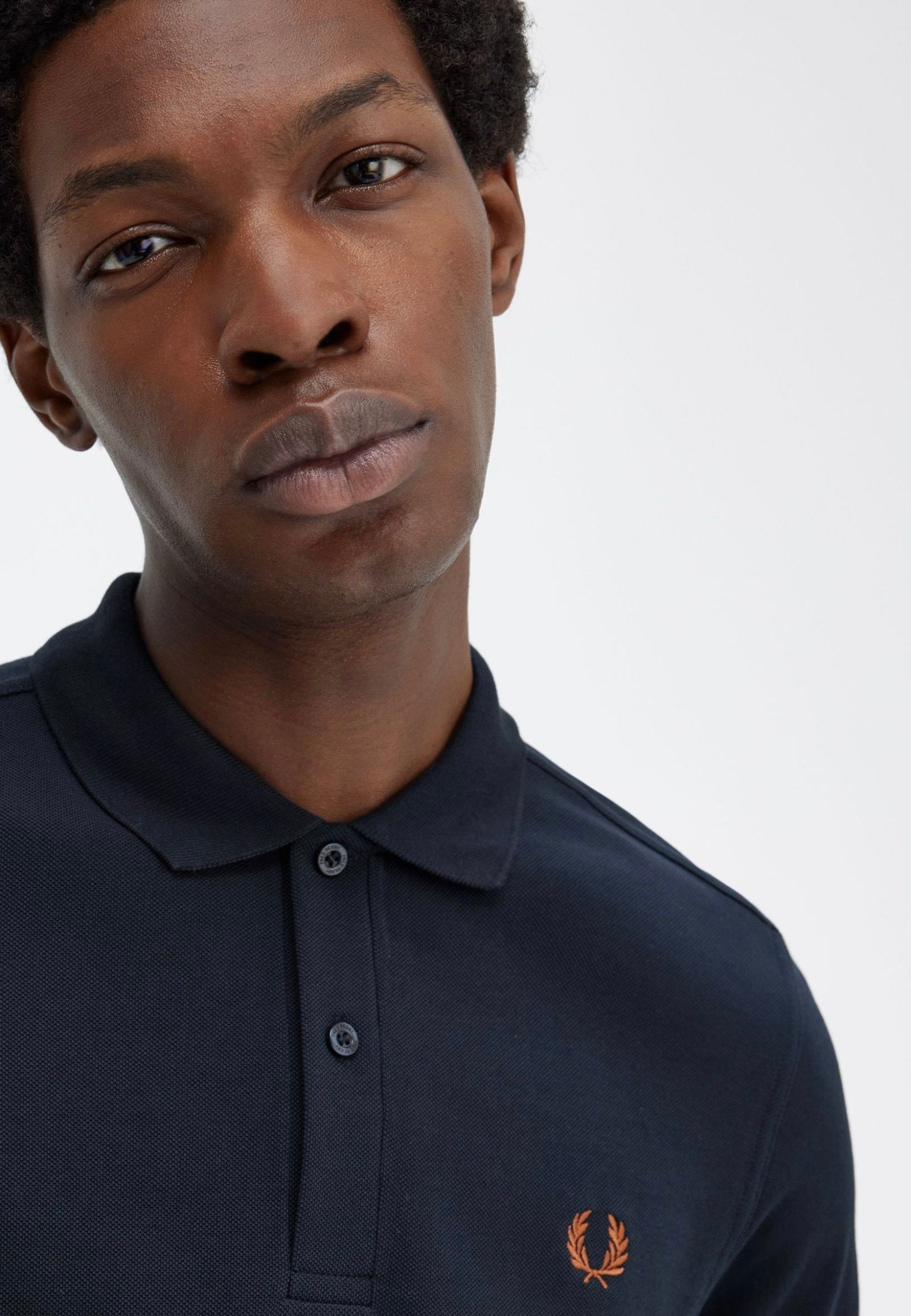 Fred Perry - Plain Navy/Nut Flake - Polo | Men-Image