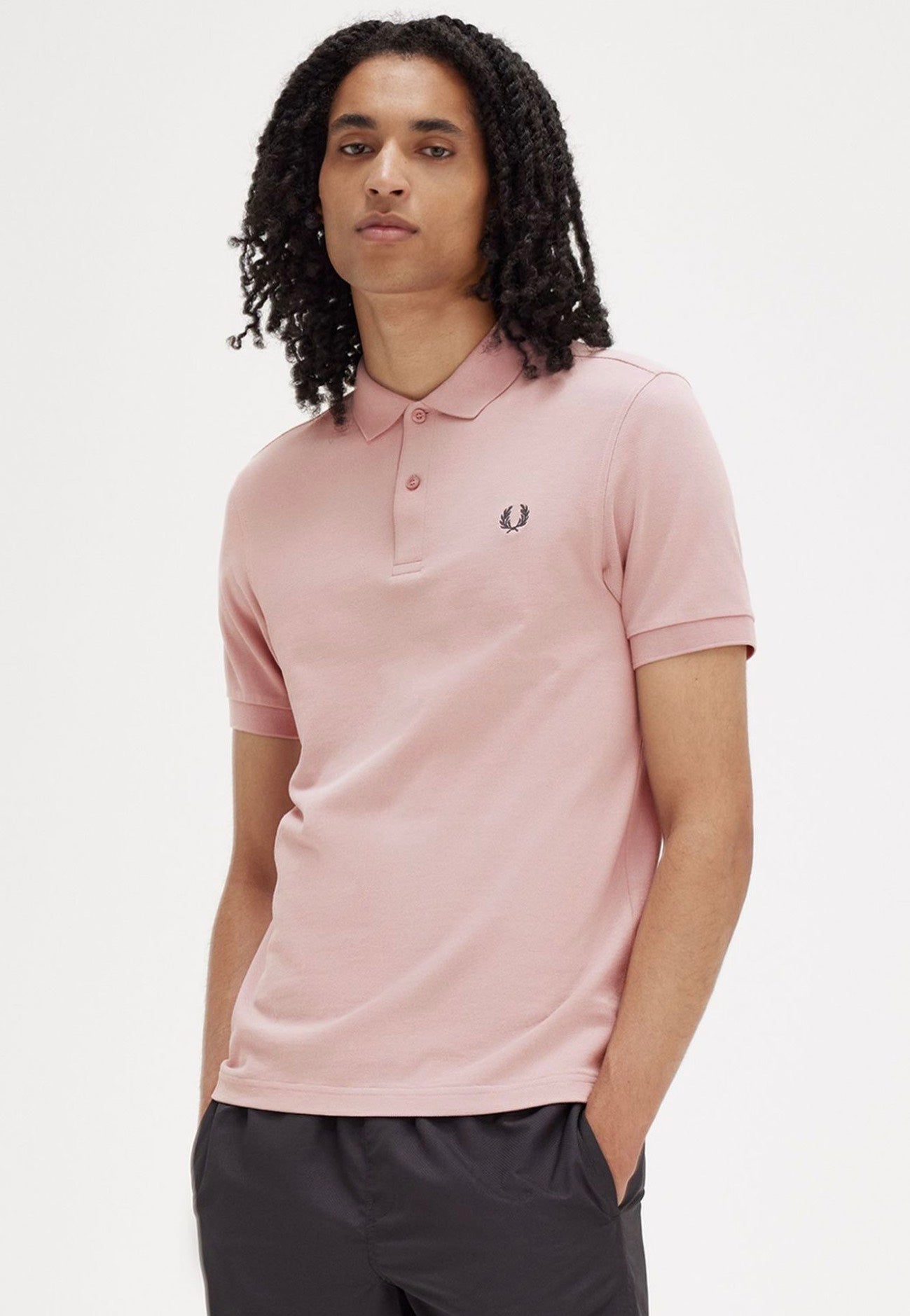 Fred Perry - Plain Dusty Rose Pink/Black - Polo | Men-Image