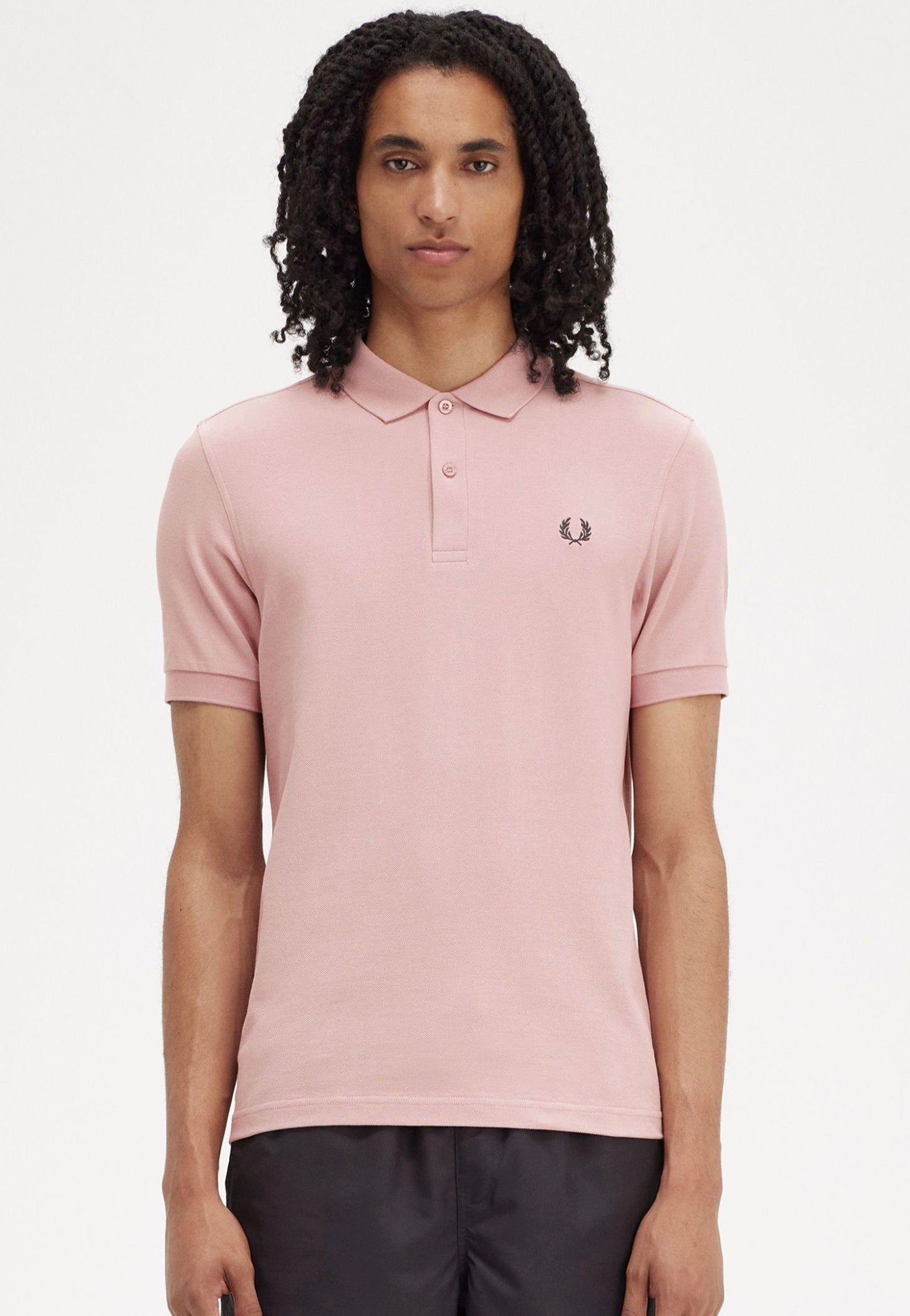 Fred Perry - Plain Dusty Rose Pink/Black - Polo | Men-Image