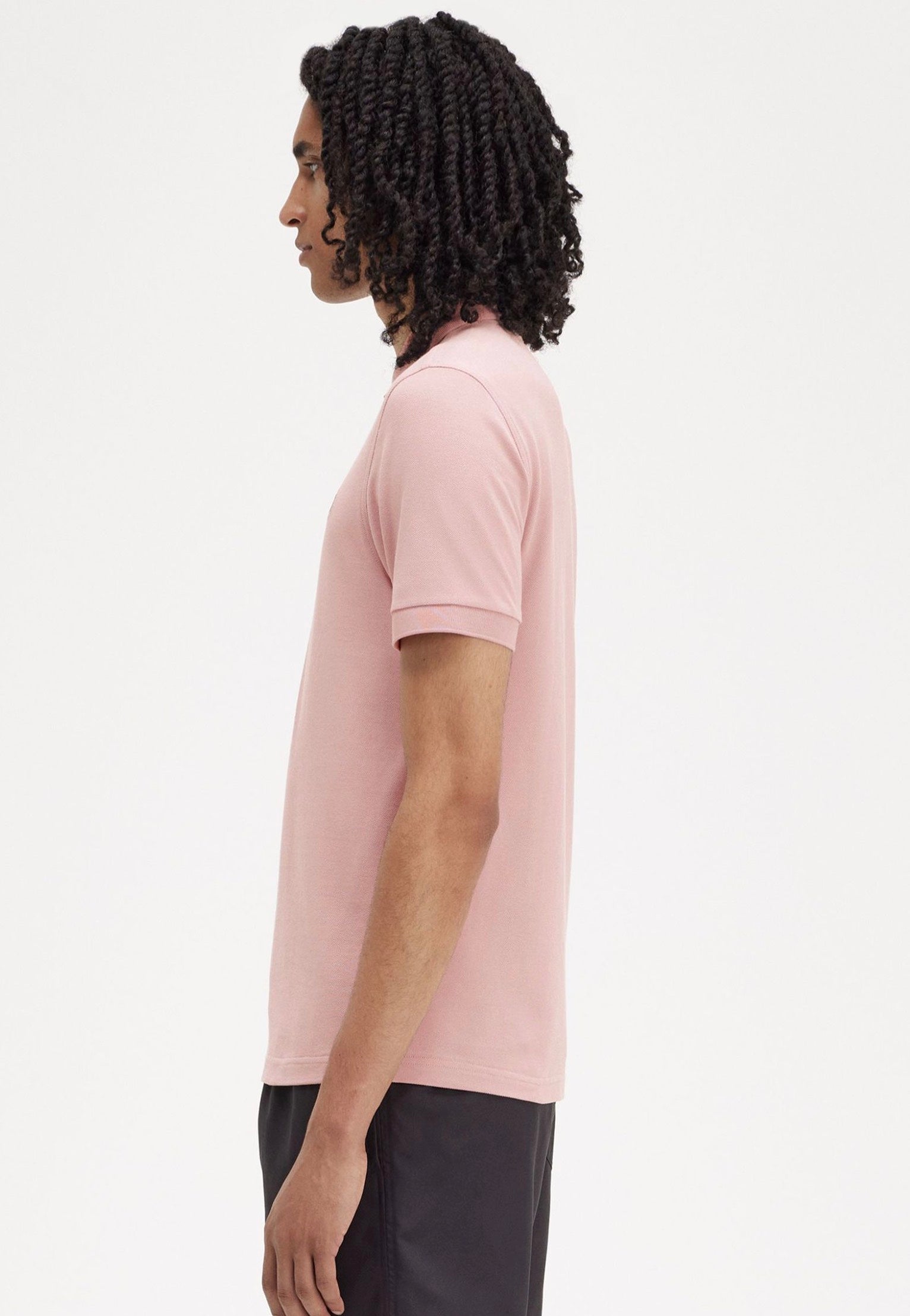 Fred Perry - Plain Dusty Rose Pink/Black - Polo | Men-Image