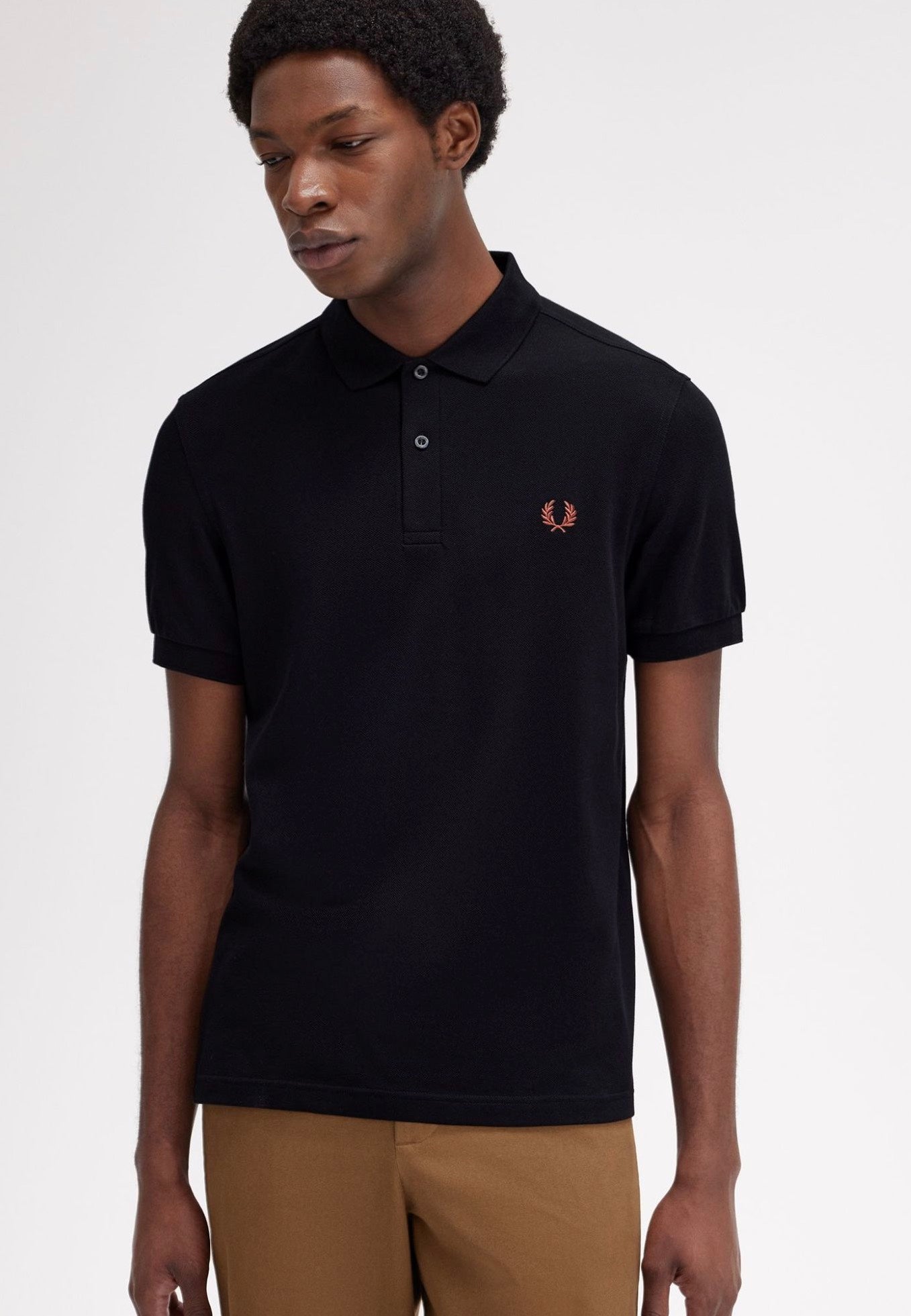 Fred Perry - Plain Black/Whisky Brown - Polo | Men-Image