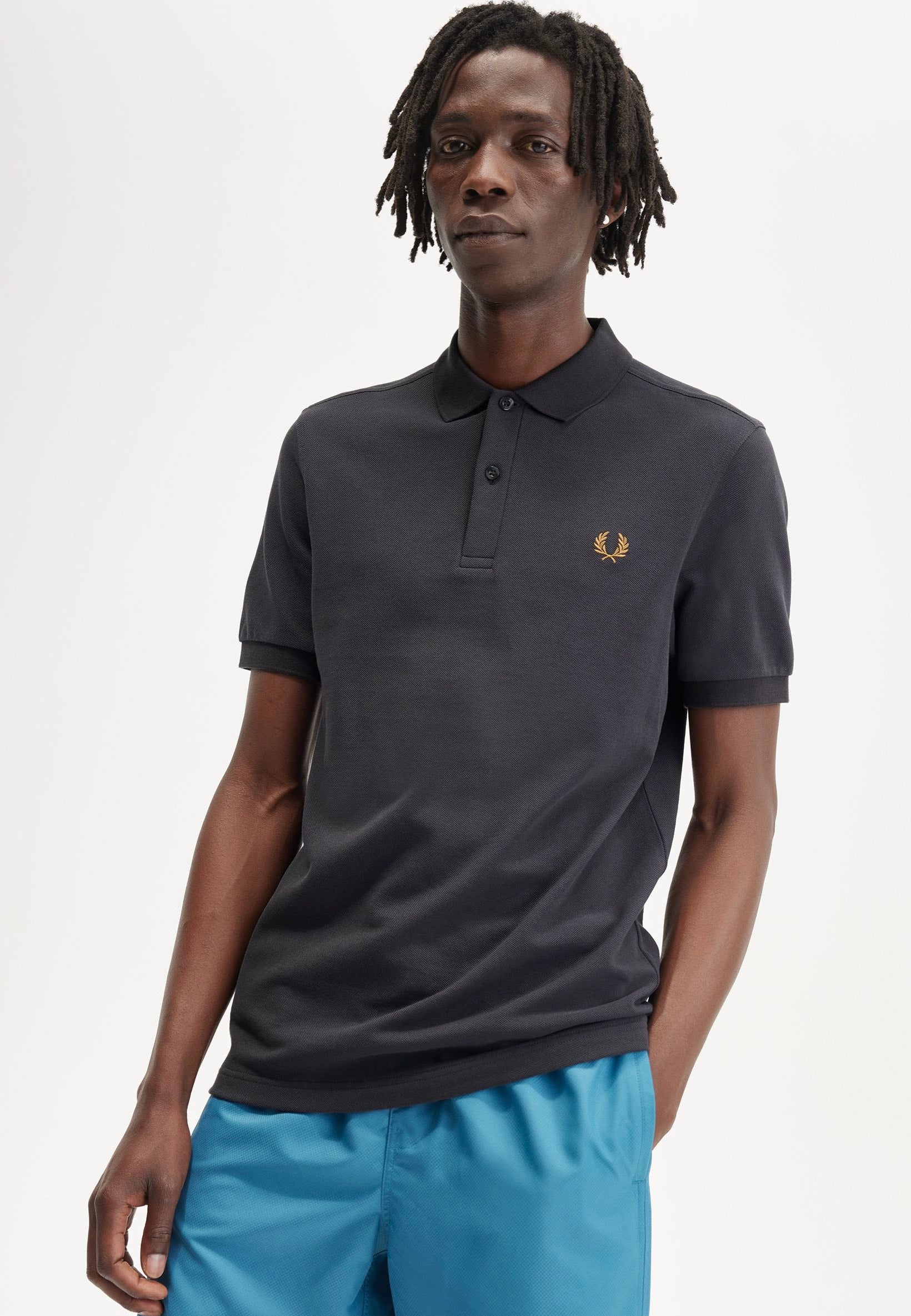 Fred Perry - Plain Anchor Grey/Dark Caramel - Polo | Men-Image