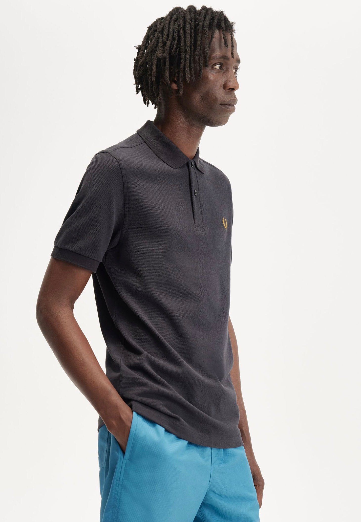 Fred Perry - Plain Anchor Grey/Dark Caramel - Polo | Men-Image