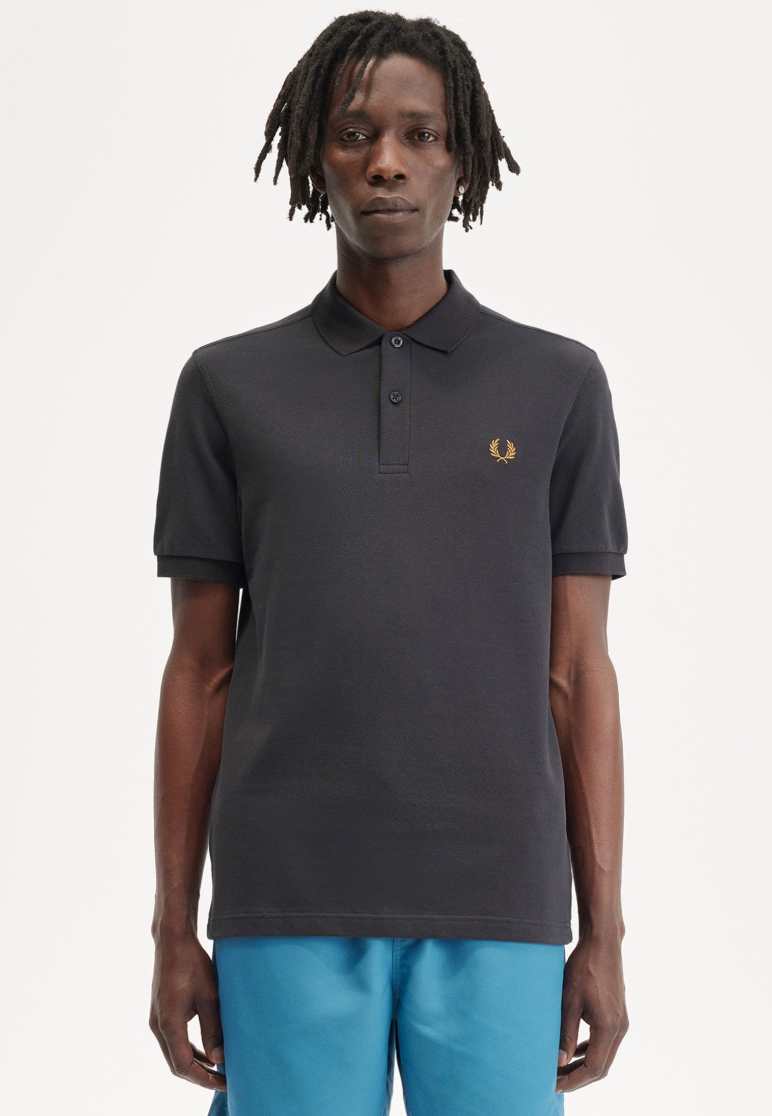 Fred Perry - Plain Anchor Grey/Dark Caramel - Polo | Men-Image