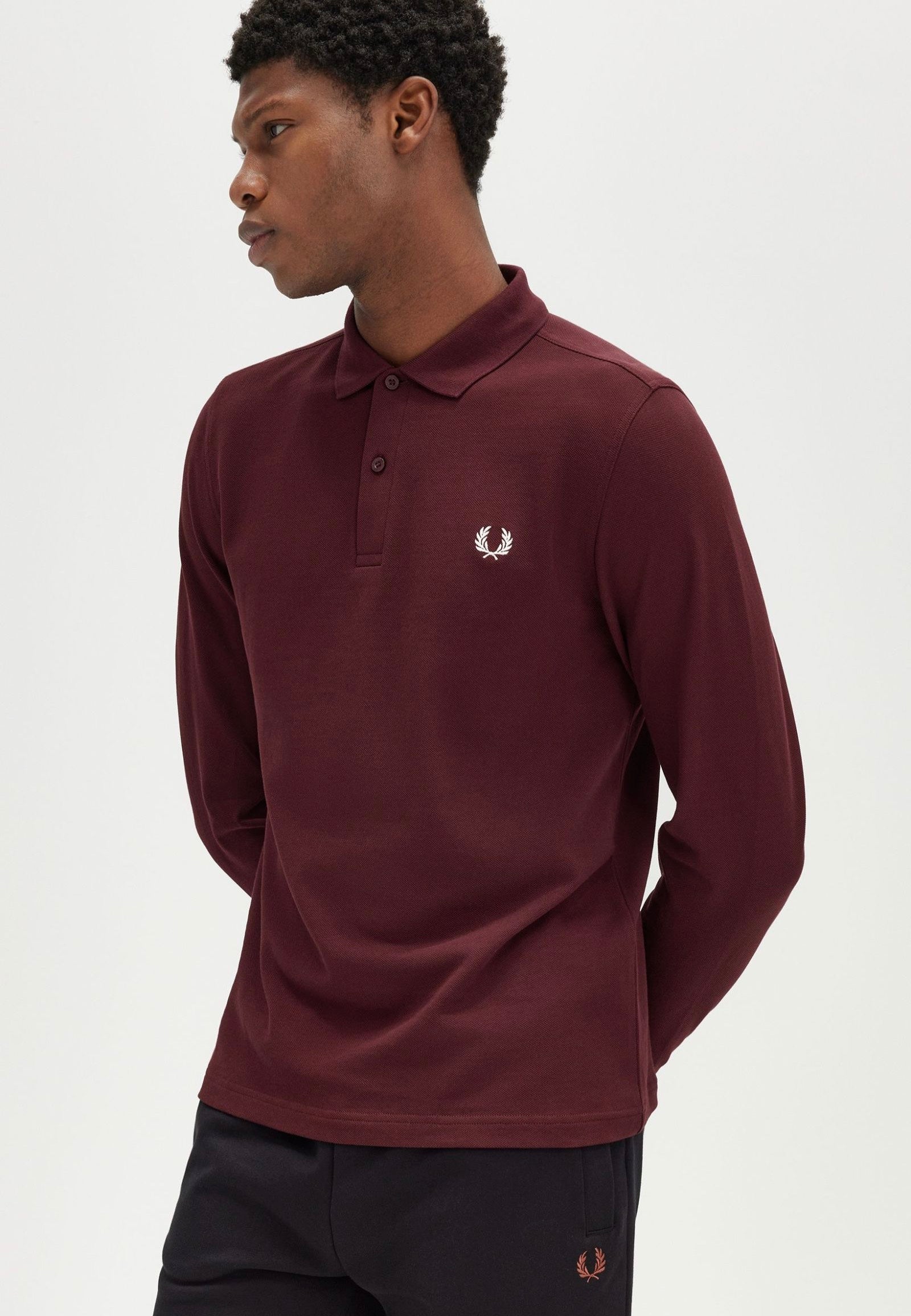 Fred Perry - Plain Oxblood/Ecru - Longsleeve | Men-Image