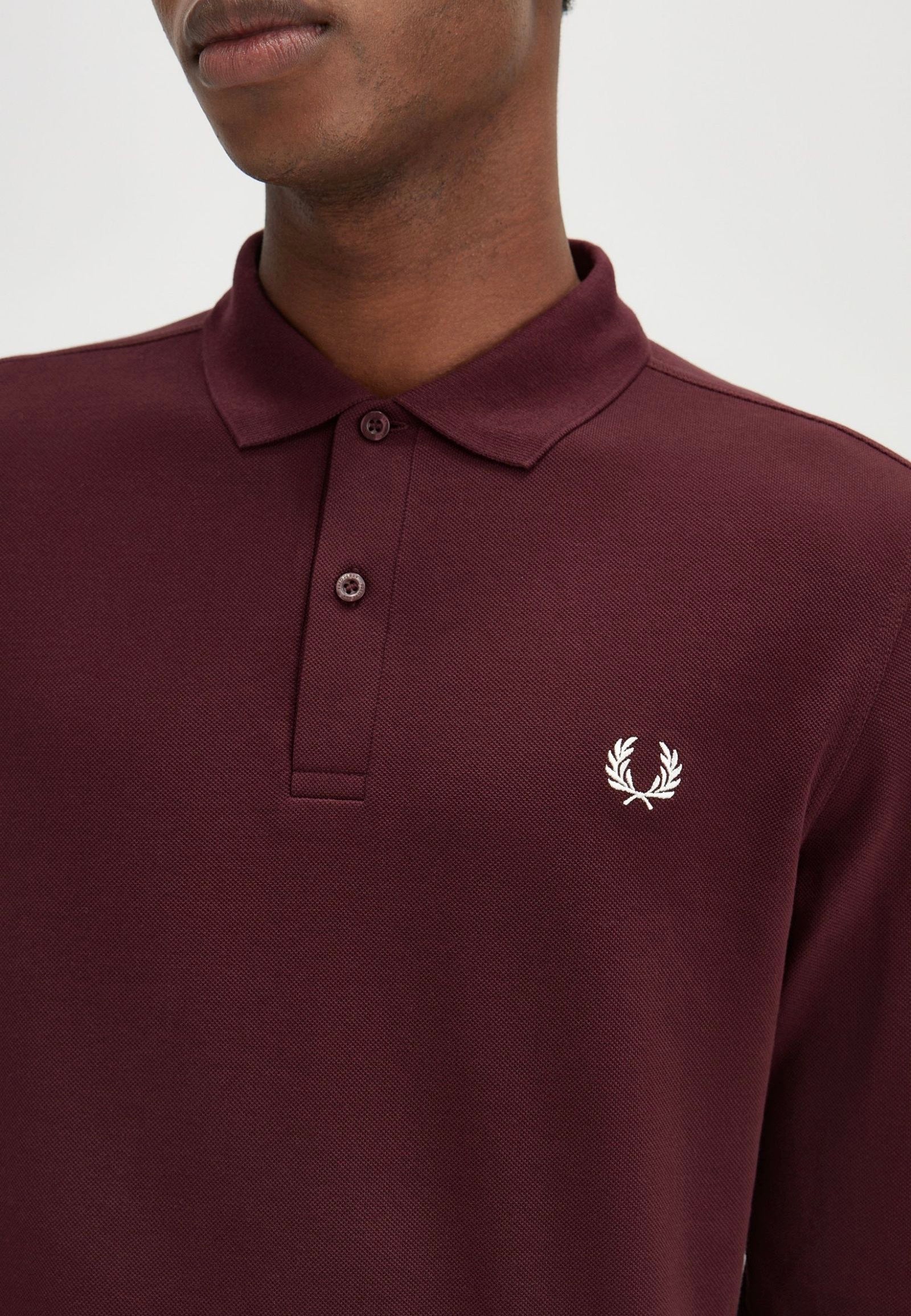 Fred Perry - Plain Oxblood/Ecru - Longsleeve | Men-Image