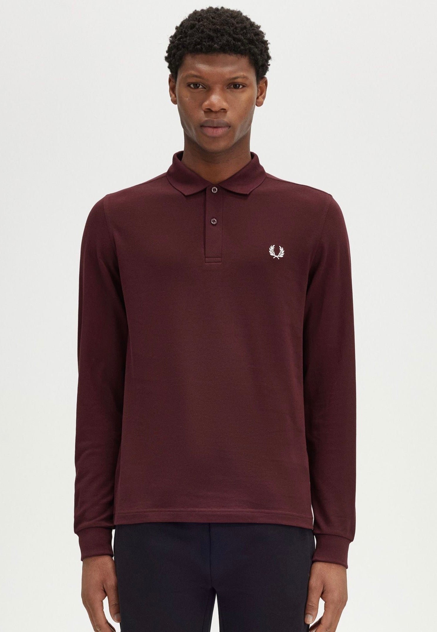 Fred Perry - Plain Oxblood/Ecru - Longsleeve | Men-Image